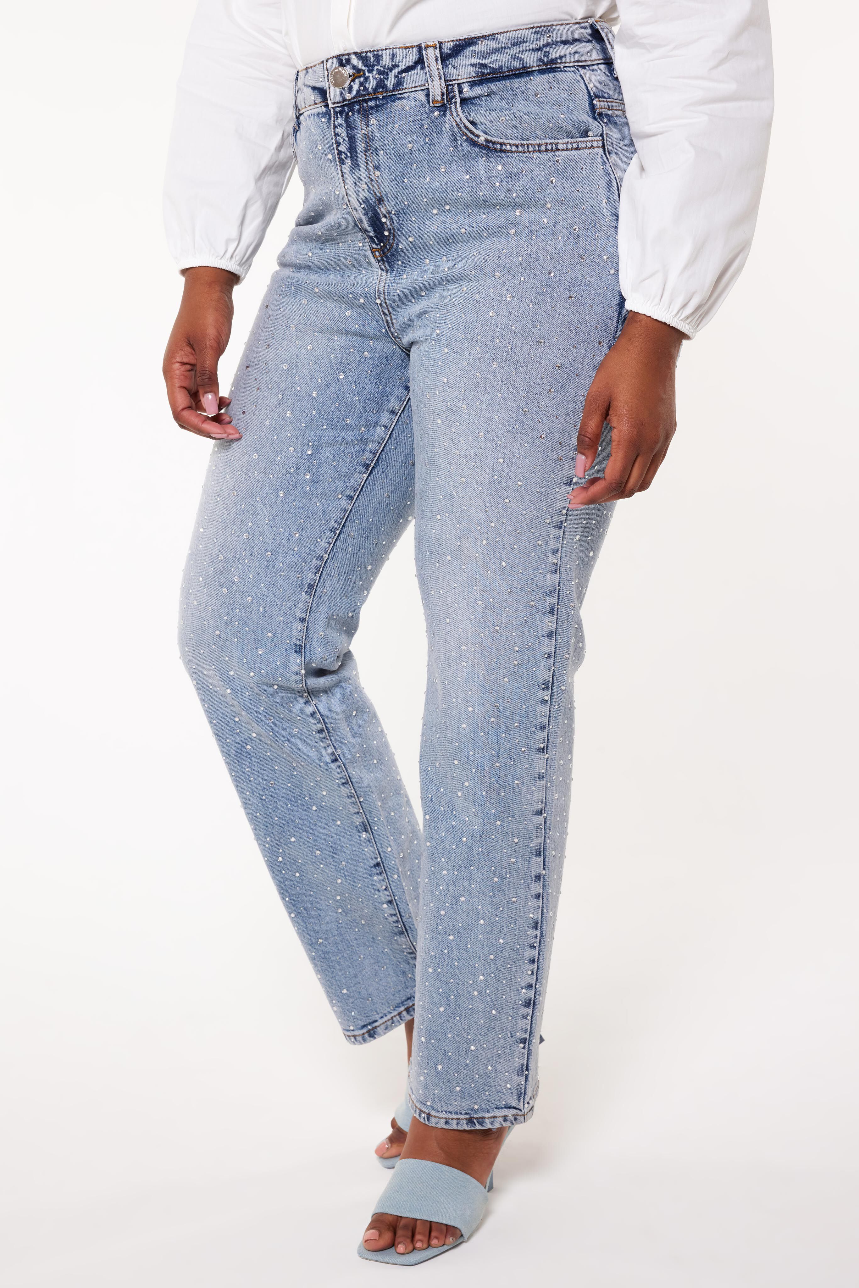 Jeans outlet avec strass