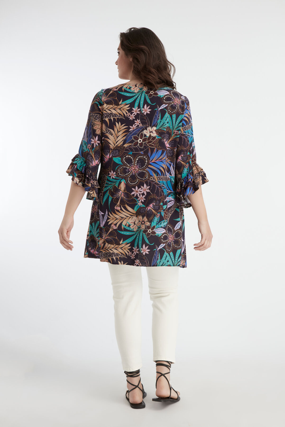 Lange blouse met bloemen print image number 4