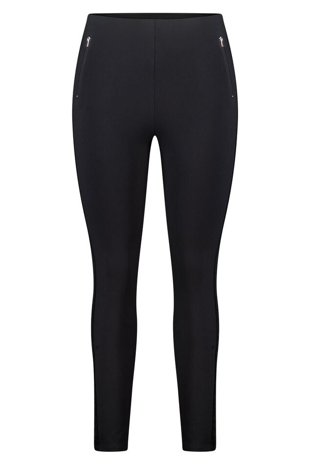 Legging skinny à paillettes et bande latérale image number 1