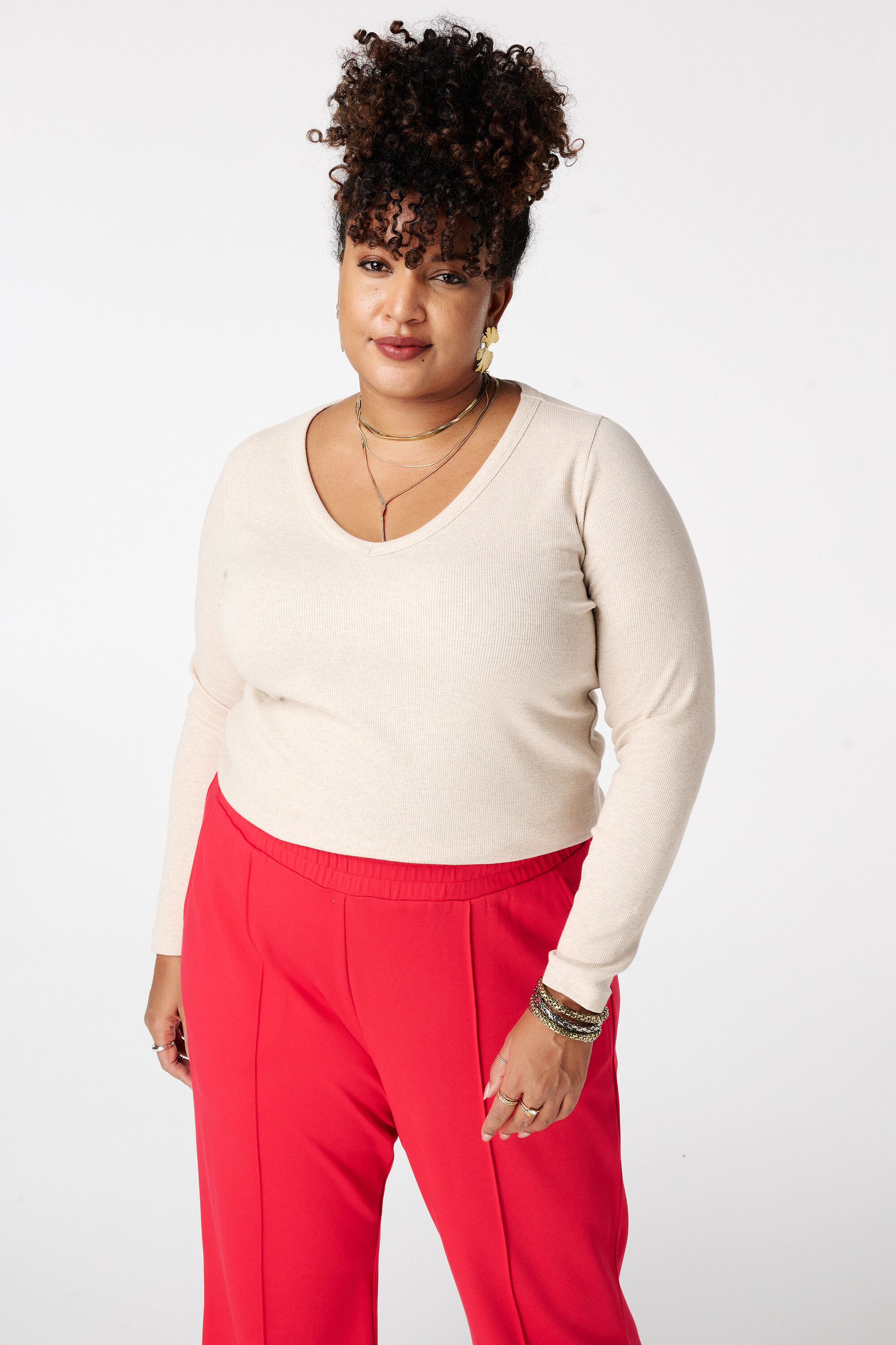 Haut c&ocirc;tel&eacute; &agrave; manches longues