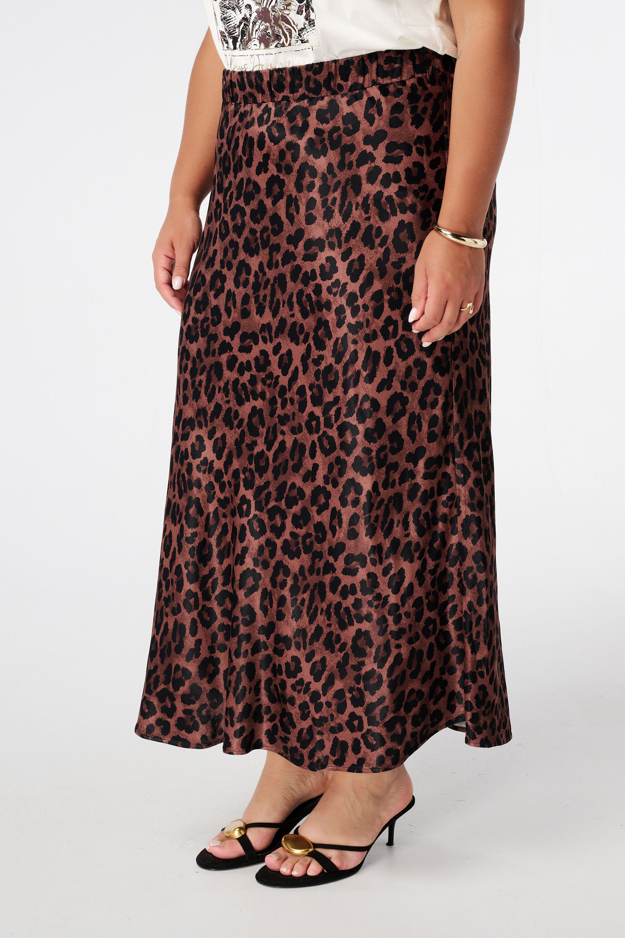 Midi rok van satijn image number 5