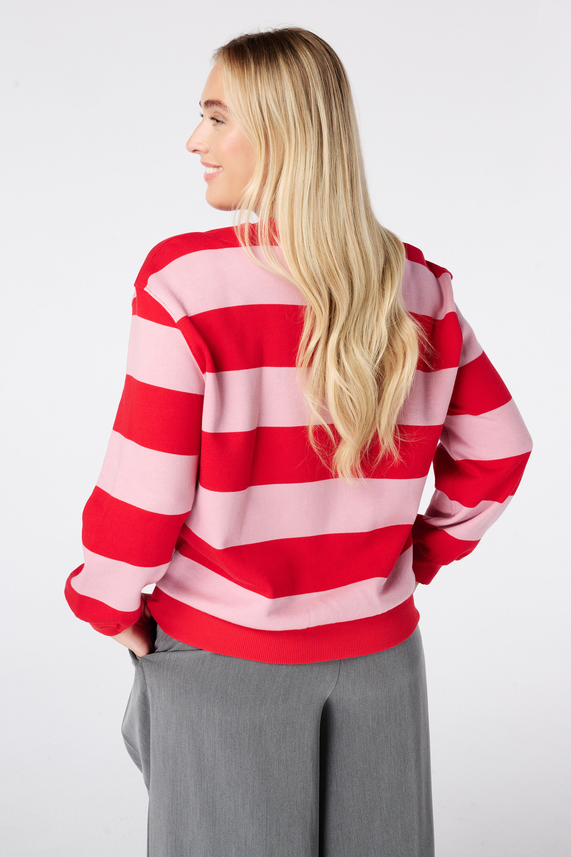 Gestreepte sweater met artwork image number 3