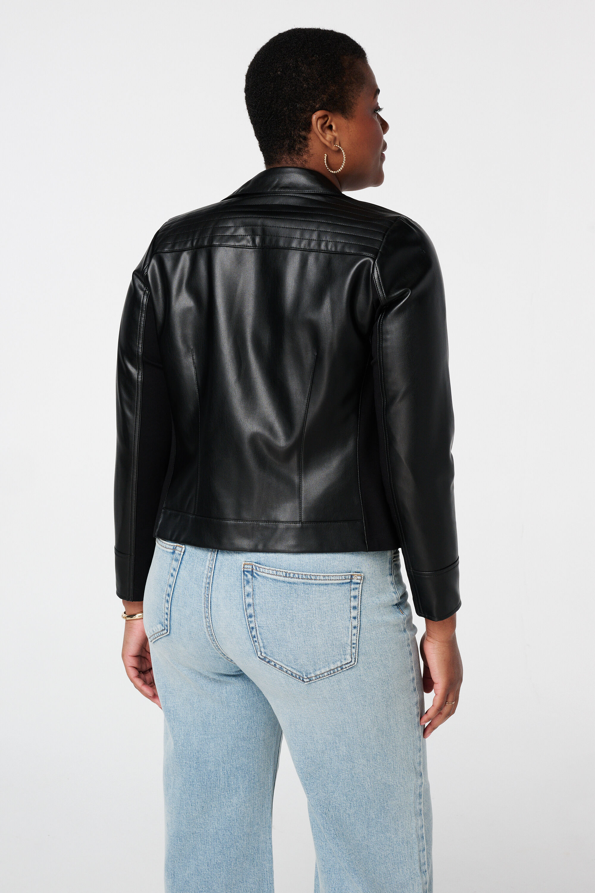 Leerlook jasje met zilveren details image number 3