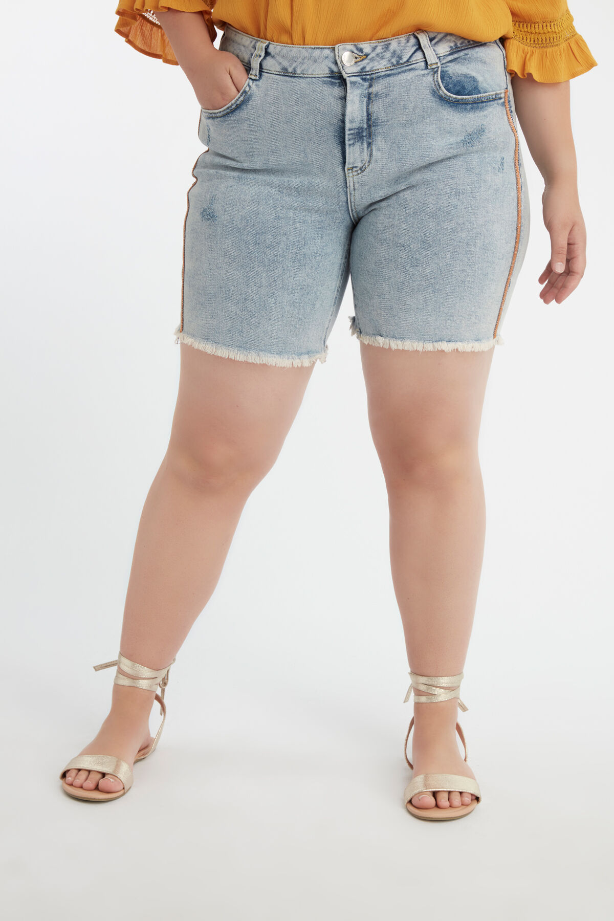 Short met oranje glitterbies image number 5