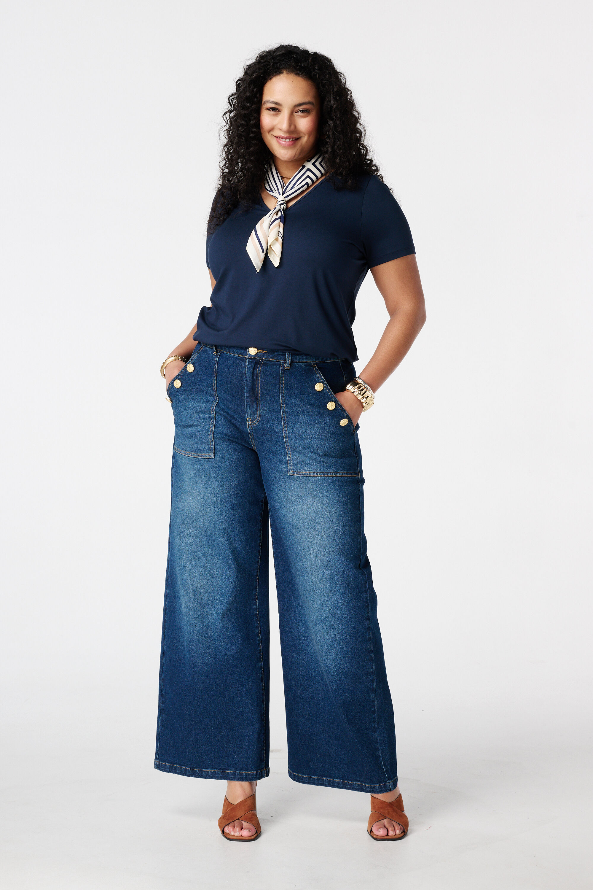 T-shirt met V-hals image number 5