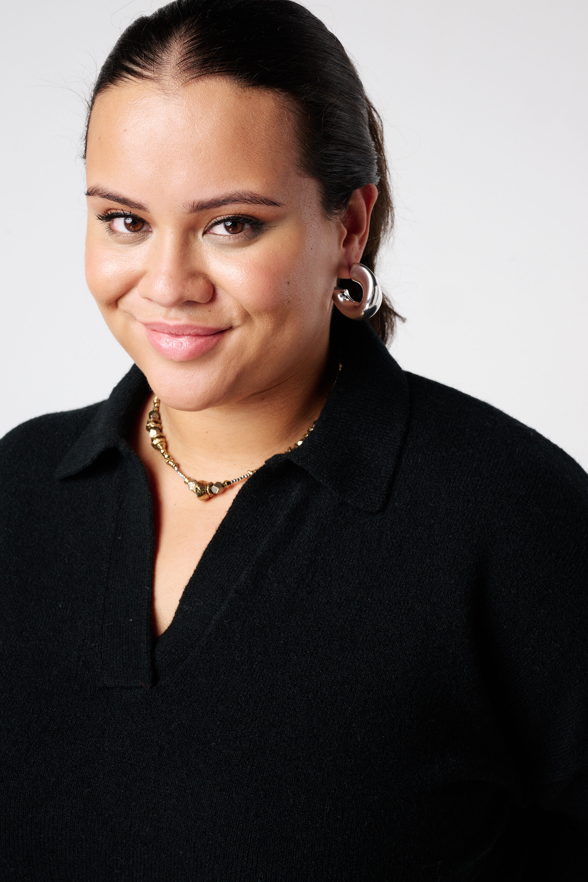 Gebreide polo jurk met ceintuur image number 4