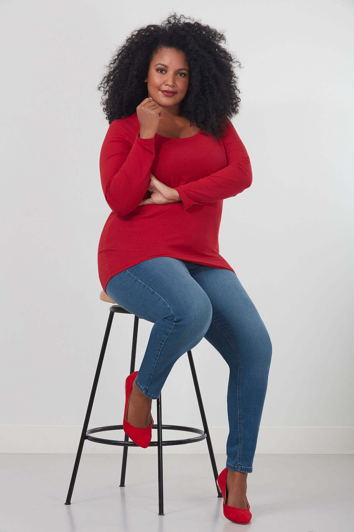 Basic T-shirt met lange mouwen image number 3