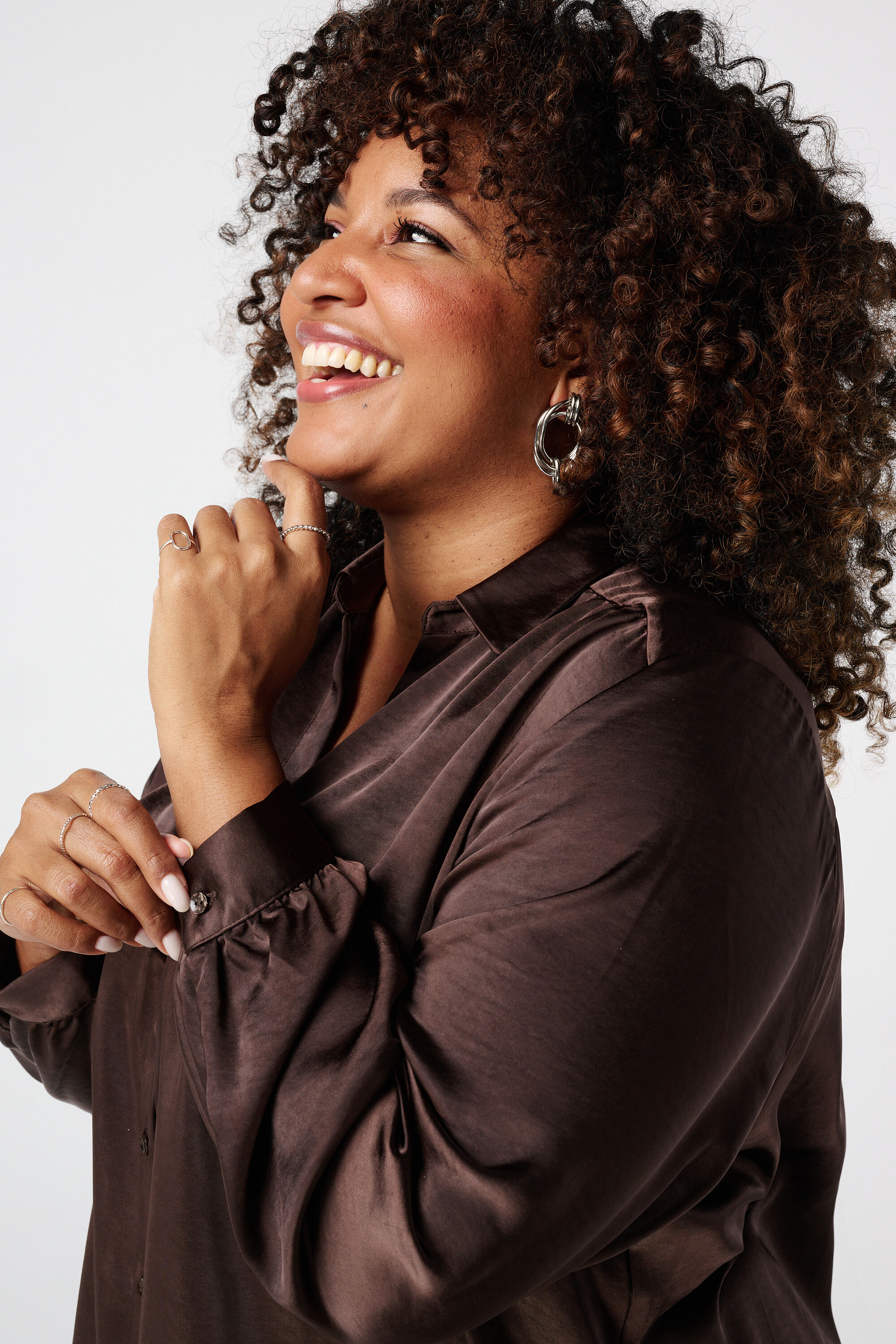 Ruimvallende blouse met satijn image number 4