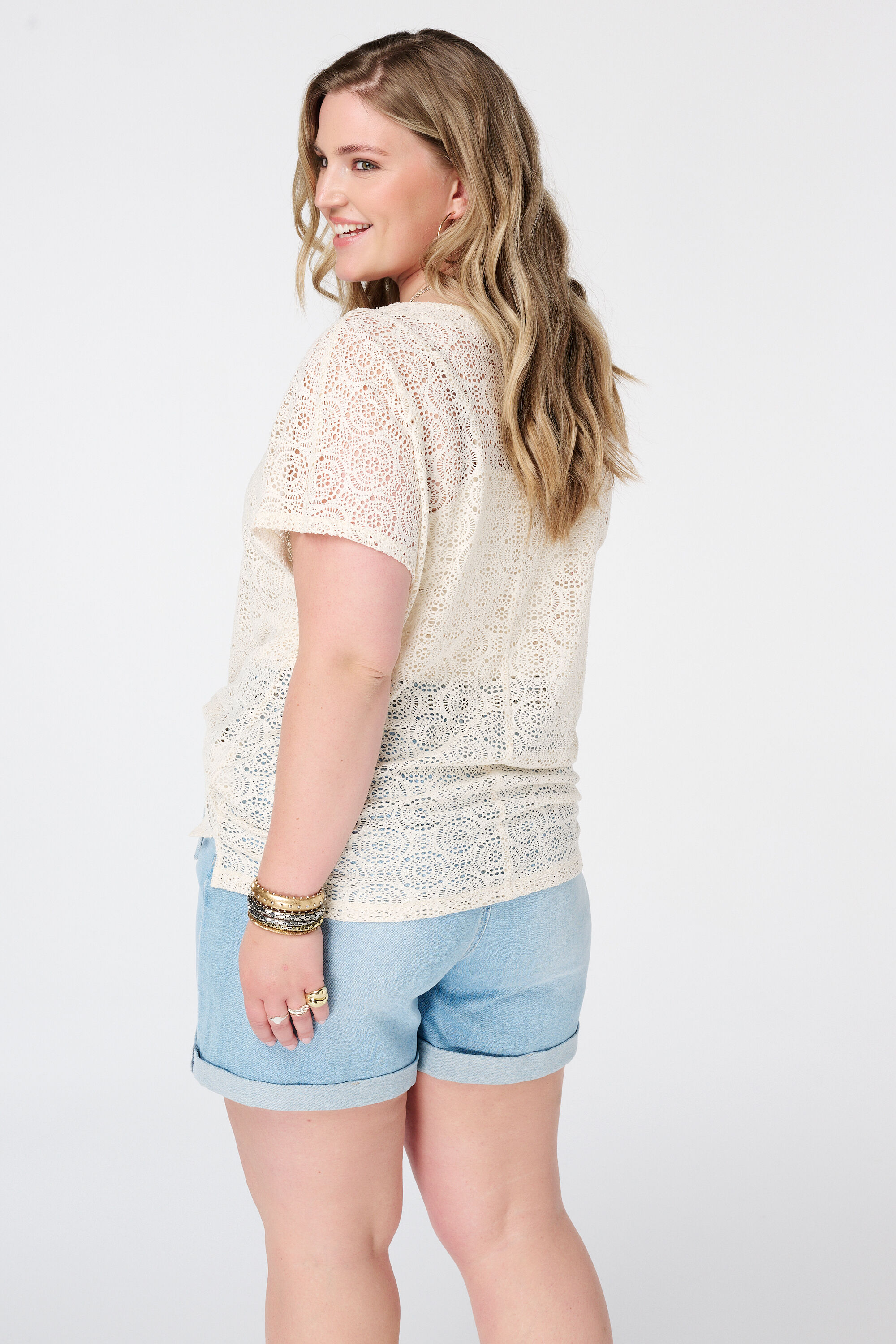 Top en dentelle avec cordons image number 3