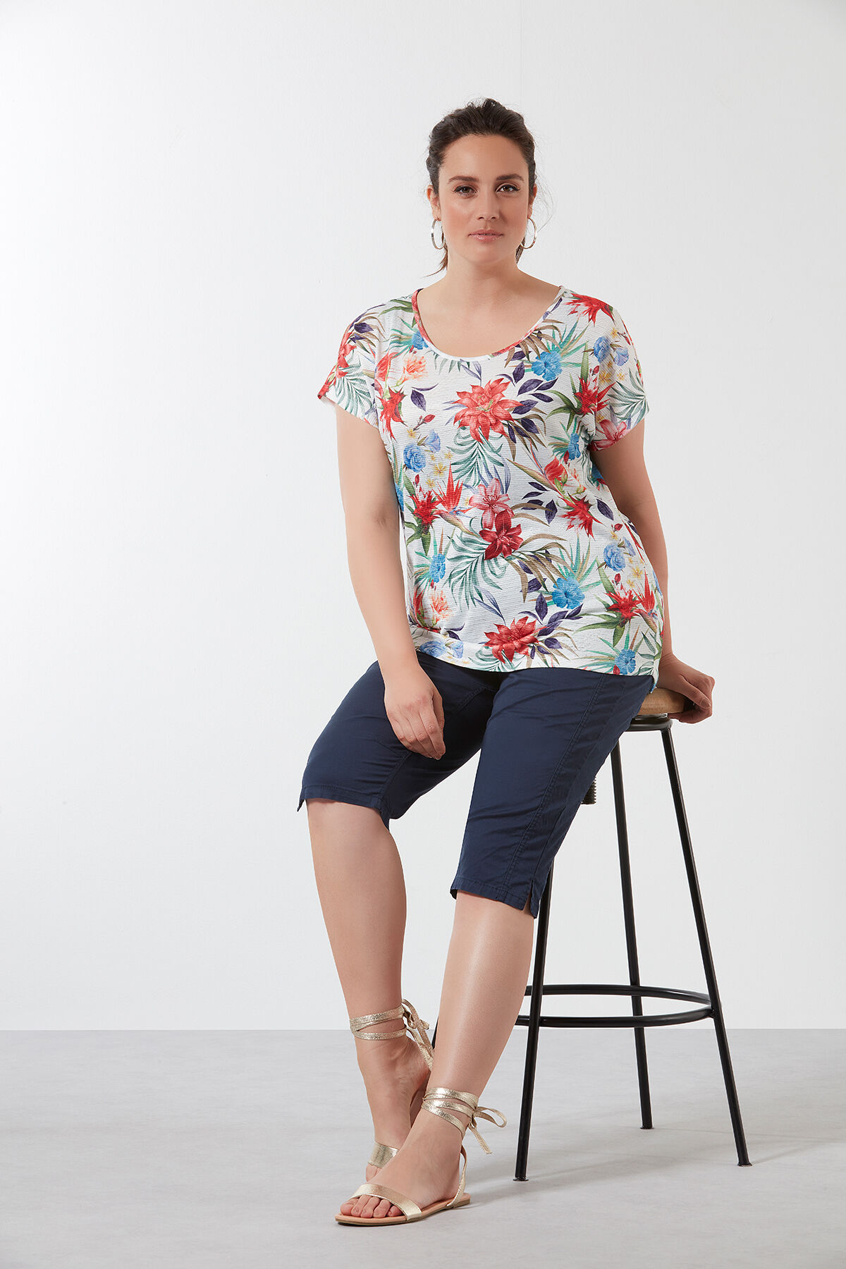 Katoenen capri broek image number 5