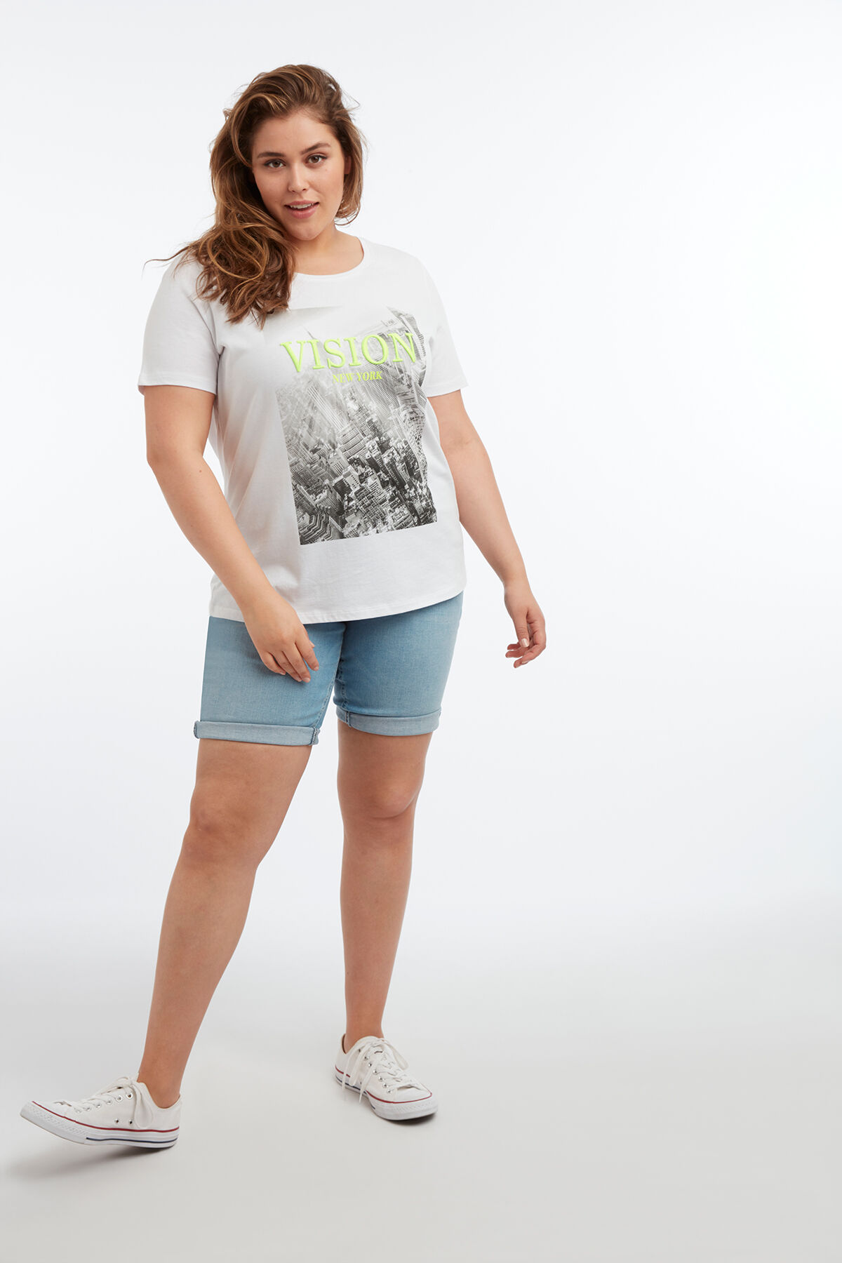 T-shirt met printopdruk en embroidery image number 3