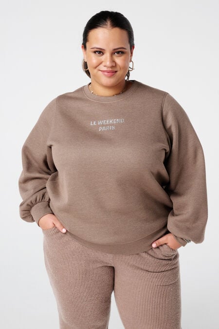 Sweat-shirt avec texte en lurex et paillettes Sweat-shirt avec texte en lurex et paillettes