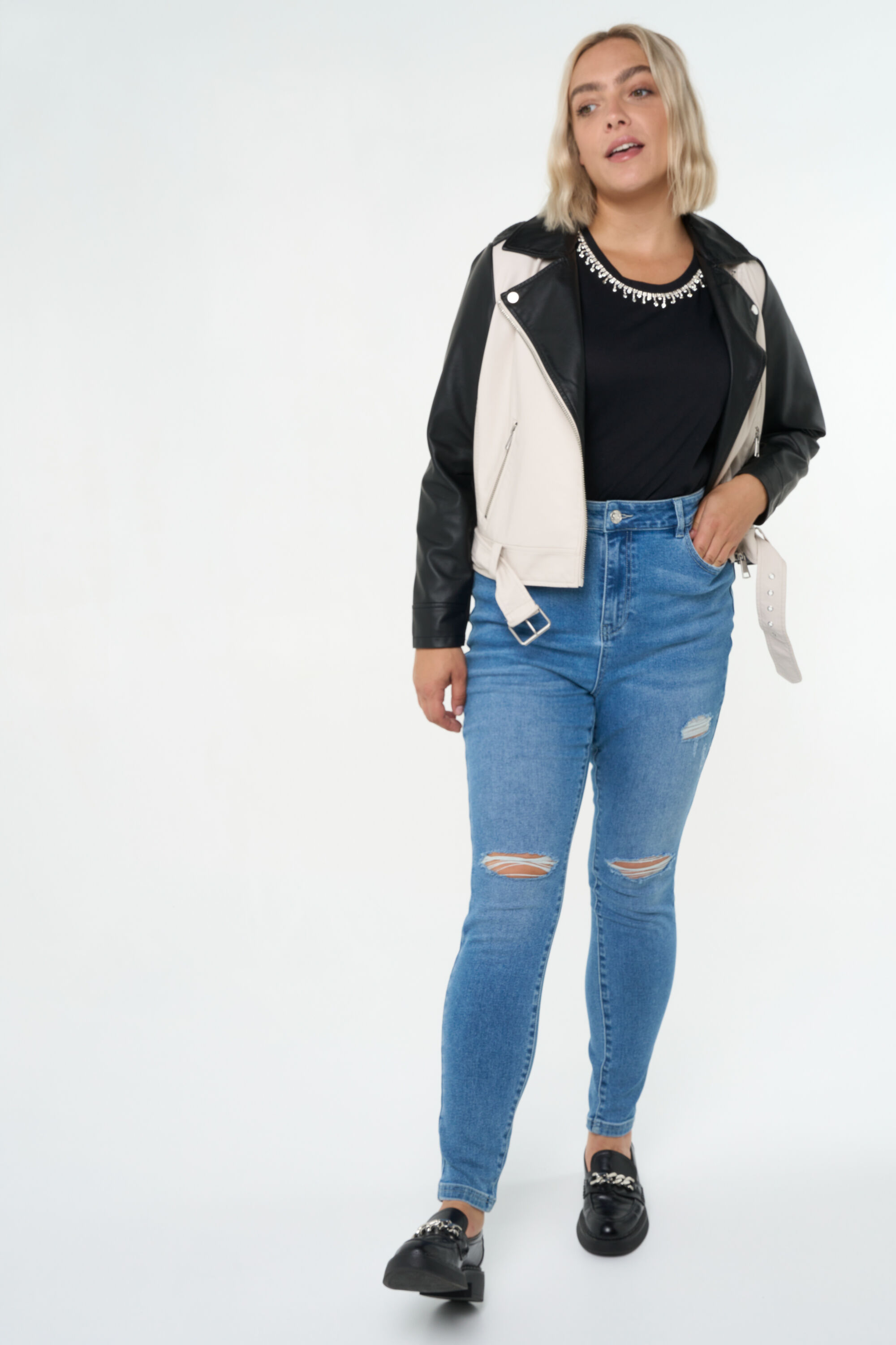 Bikerjack in duo kleur image number 6