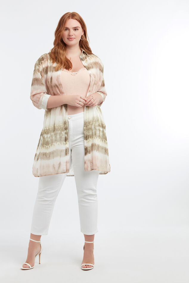 Transparante blouse met tie-dye print image number 5