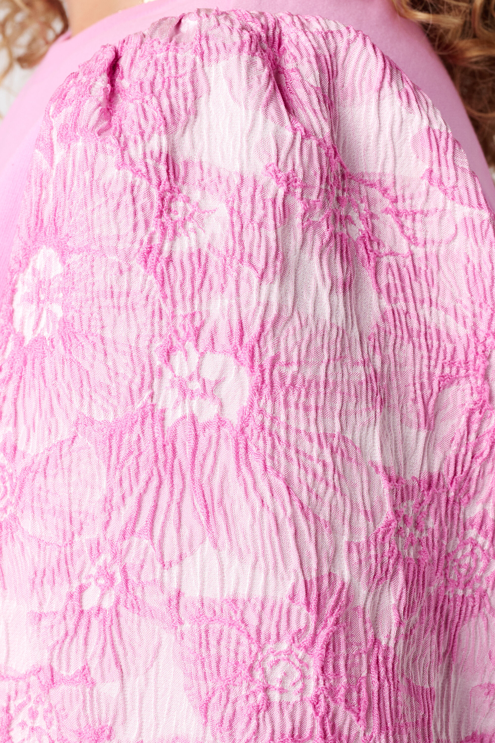 Top met jacquard mouwen image number 6