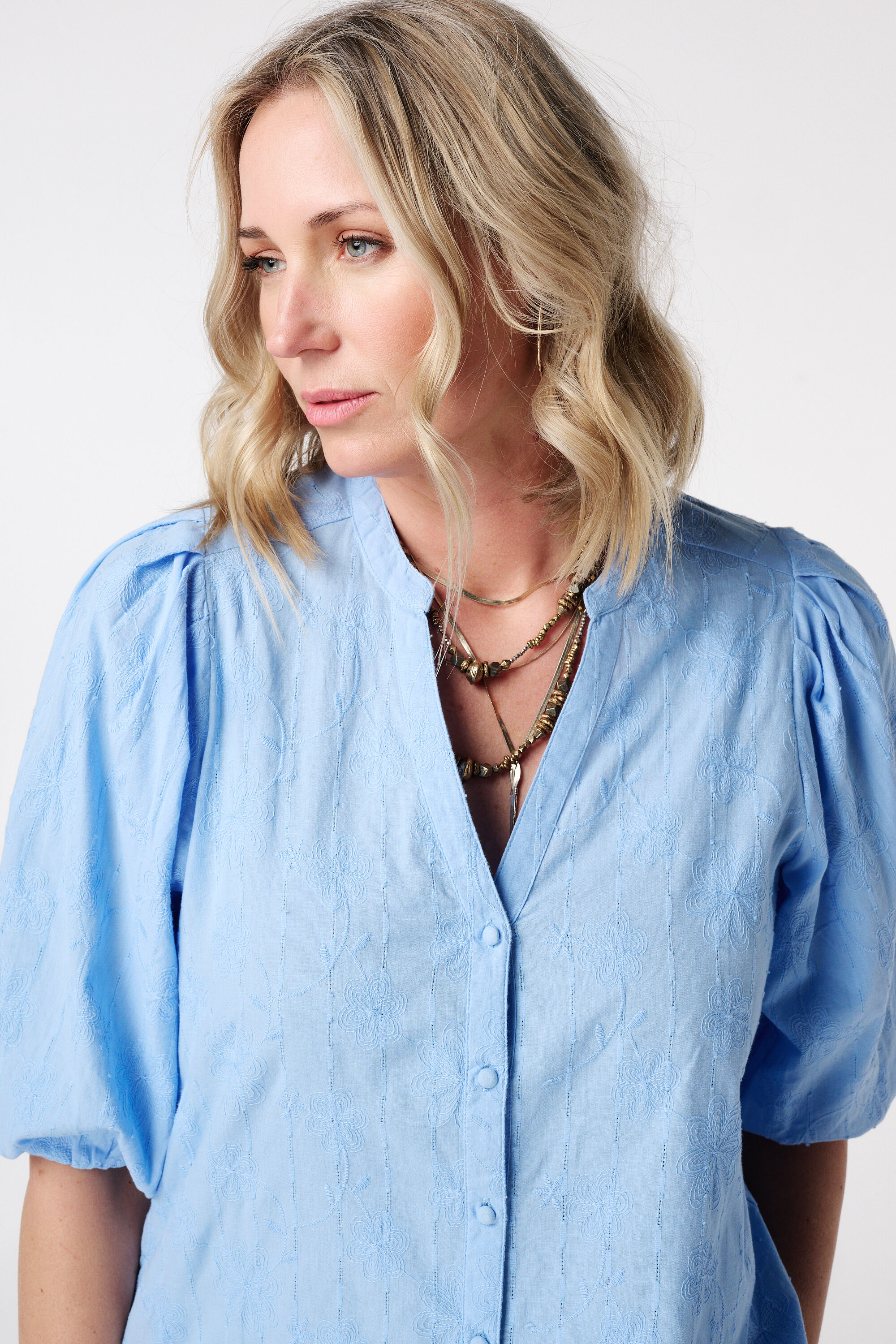 Blouse met korte mouwen image number 4