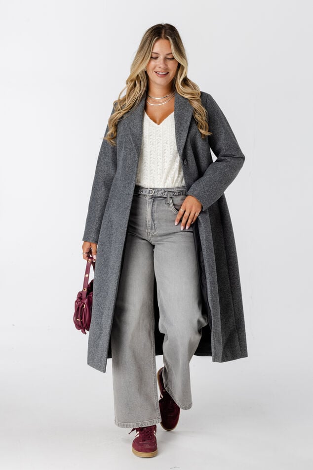 Manteau long avec fermeture à boutons image number 0