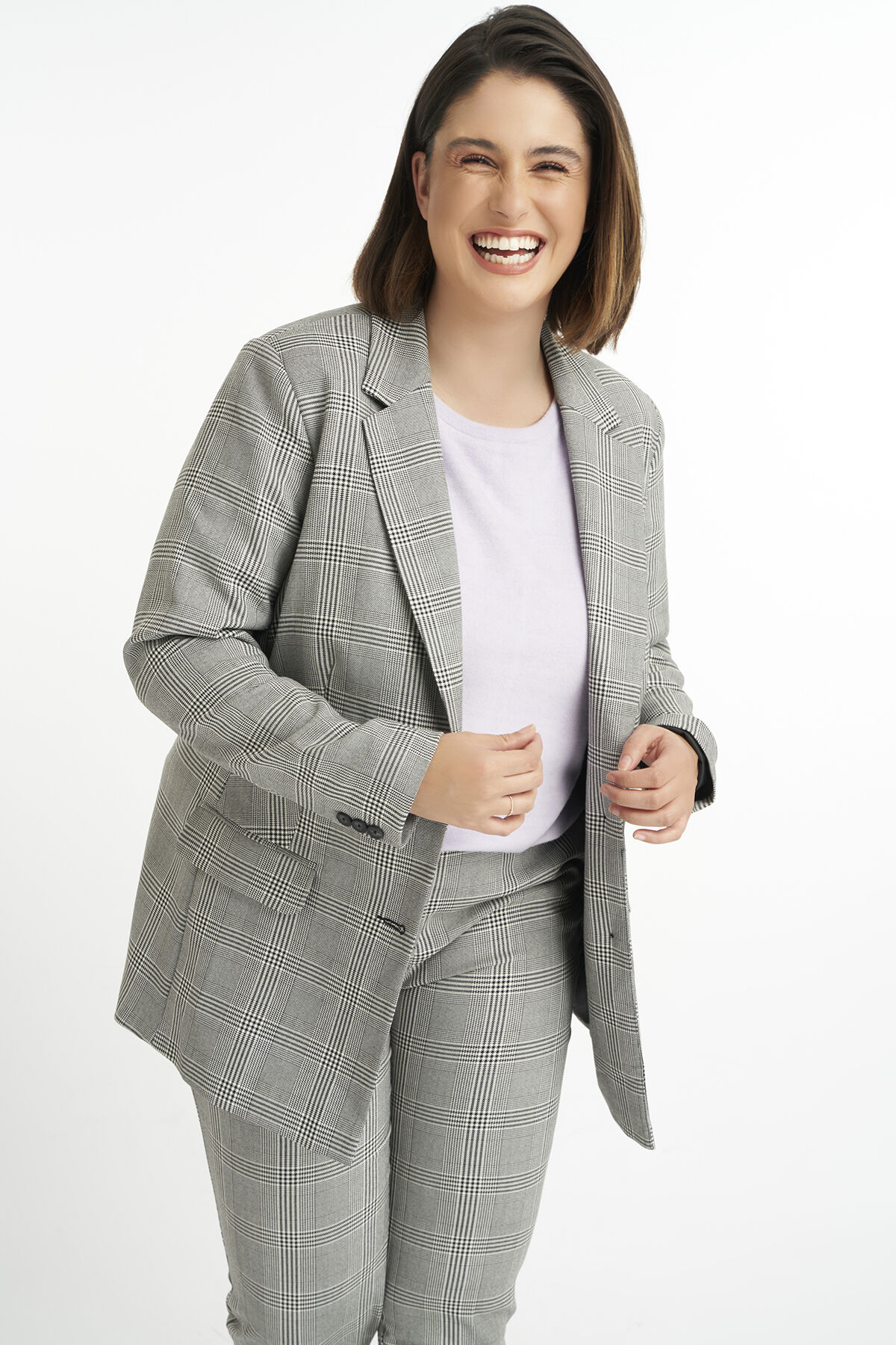 Blazer met geruite print image number 4