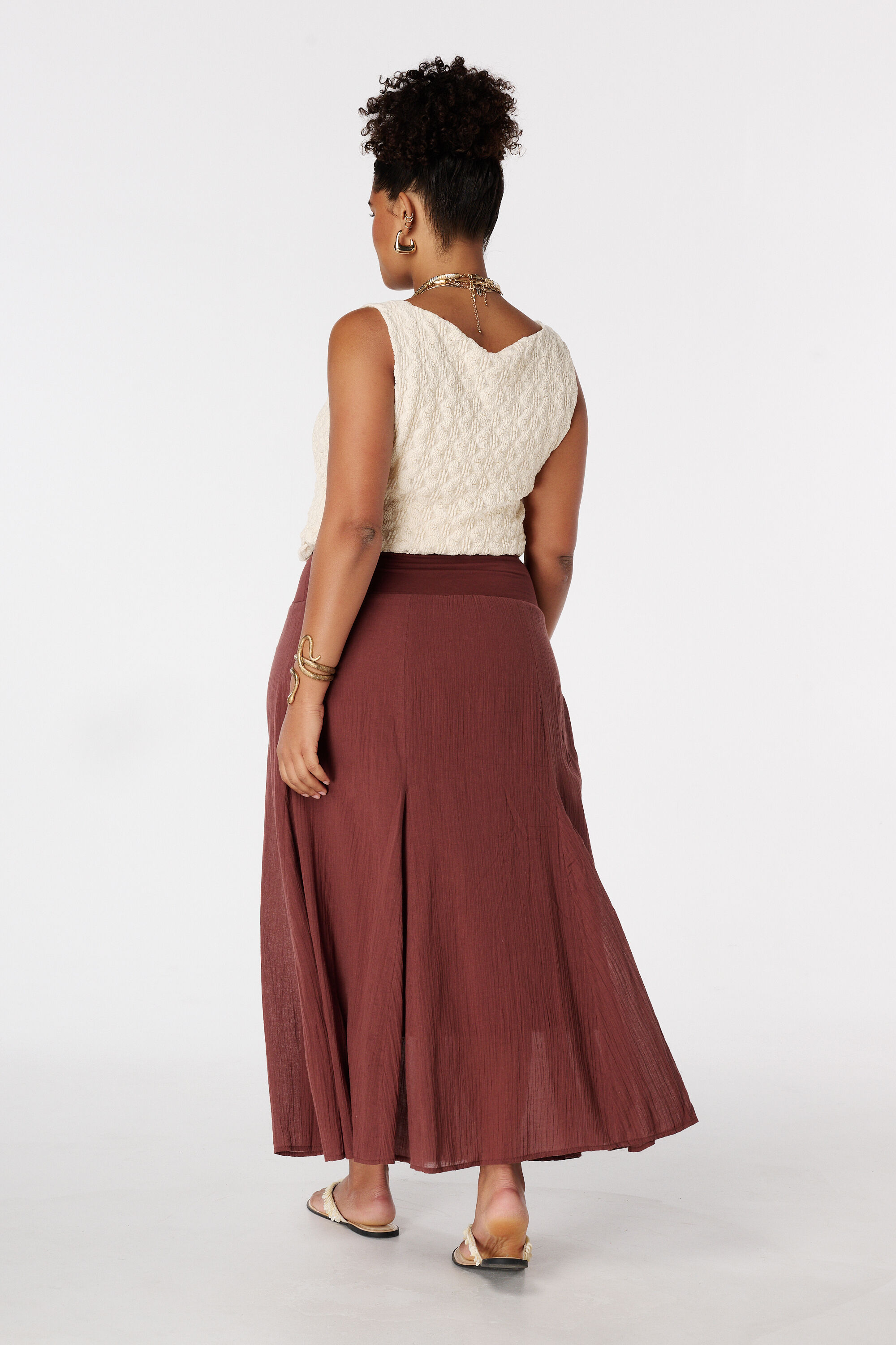 Maxi uitlopende rok image number 3