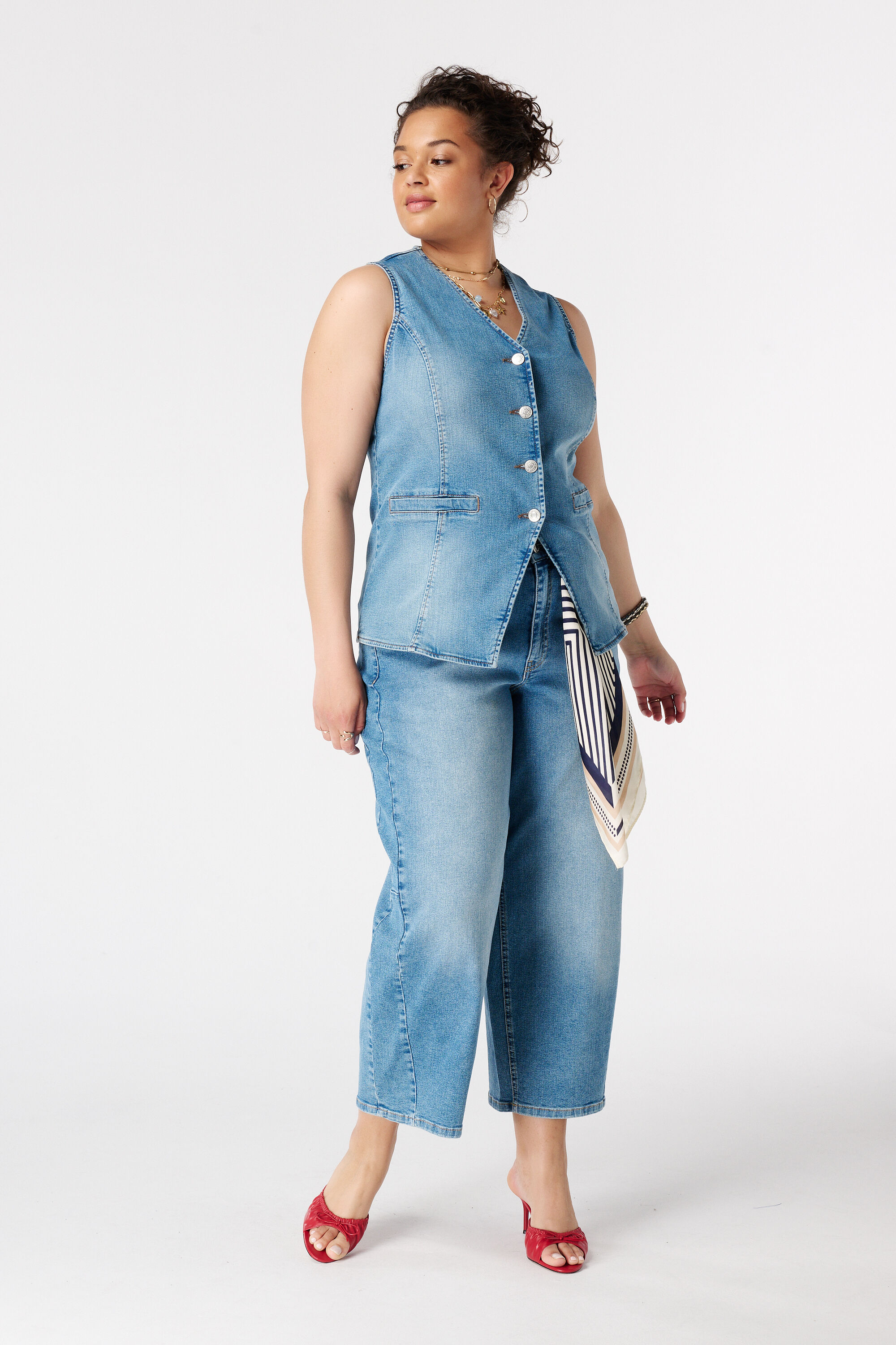 Lang denim gilet image number 5