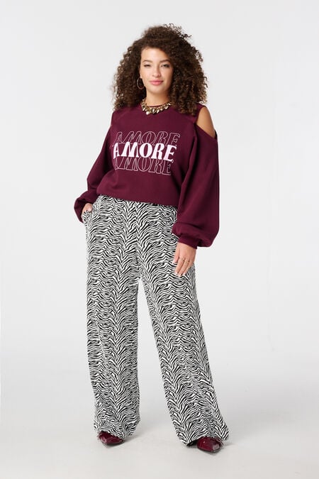 Wijde broek met zebra print Wijde broek met zebra print