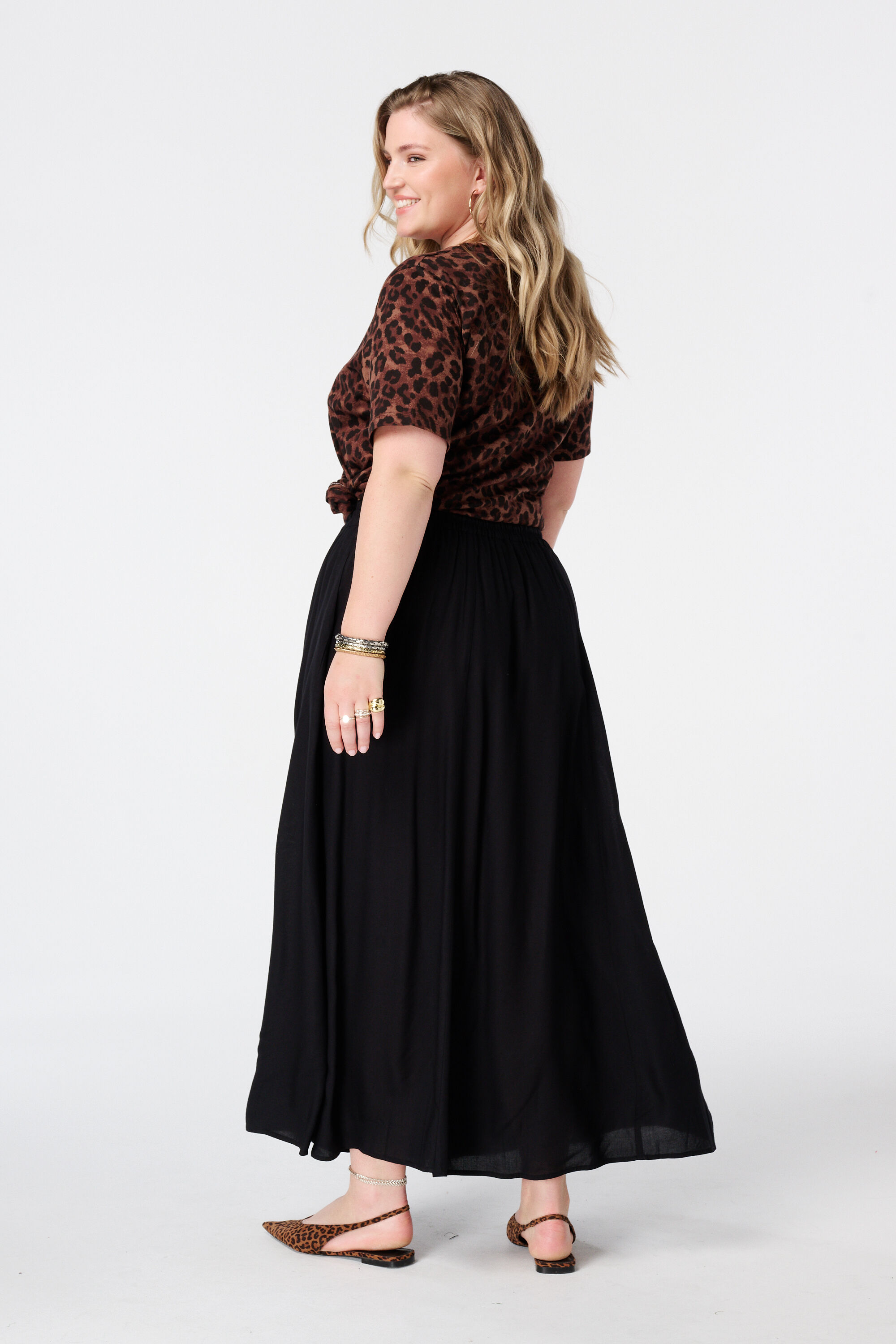 Maxi rok met elastische taille image number 3