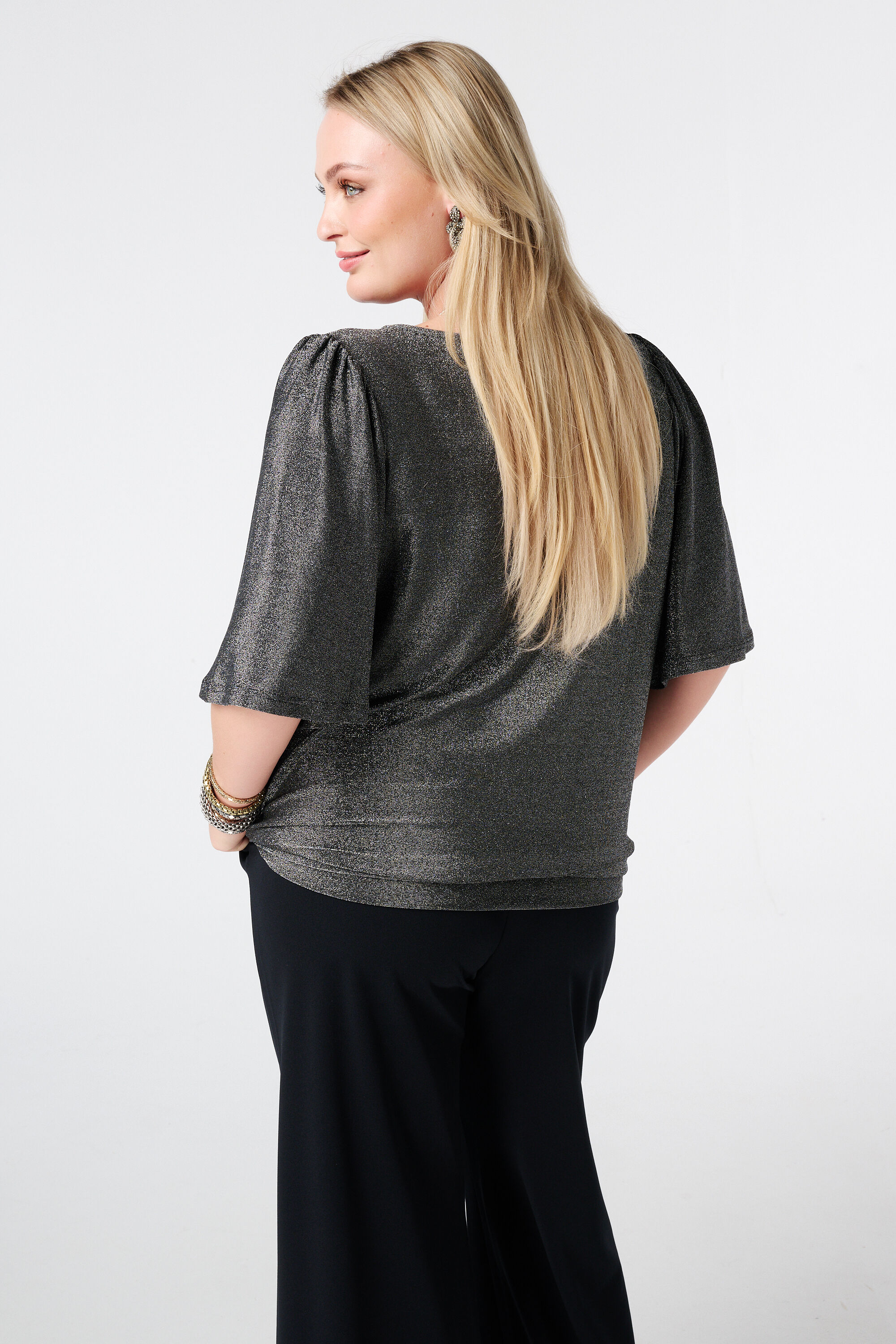 Top &agrave; manches &eacute;vas&eacute;es et lurex image number 3