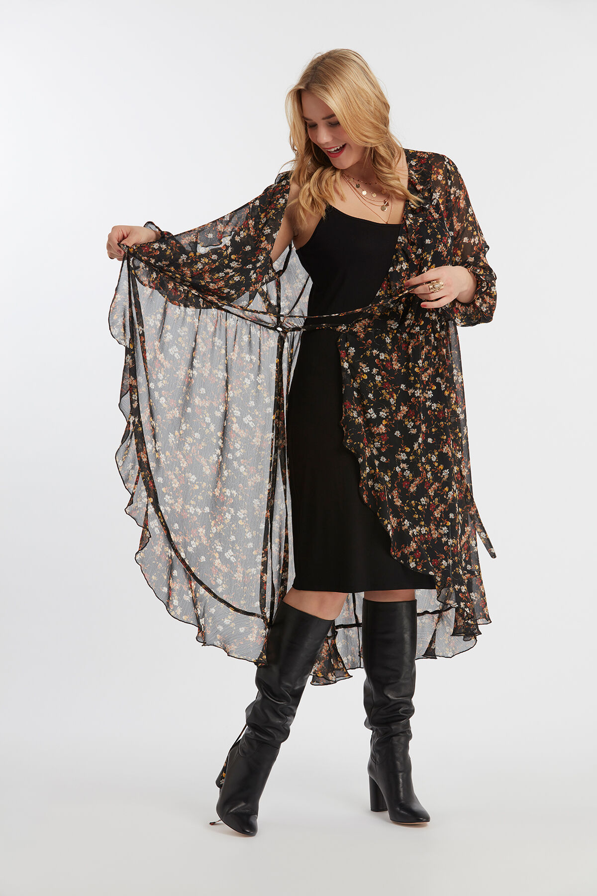 Jurk met overslag en bloemenprint image number 4