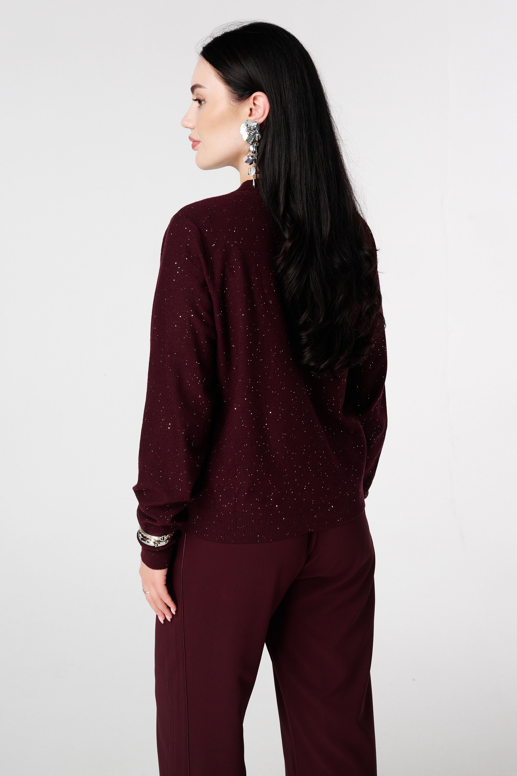 Cardigan finement tricot&eacute; avec mini paillettes image number 3