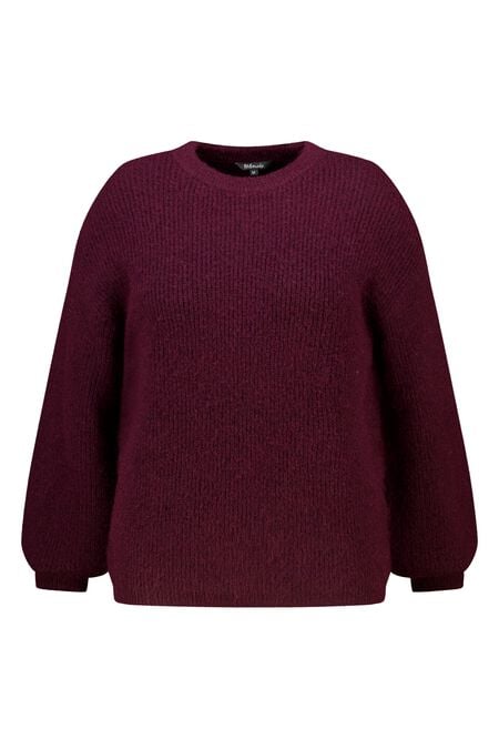 Pull finement tricoté à manches ballon