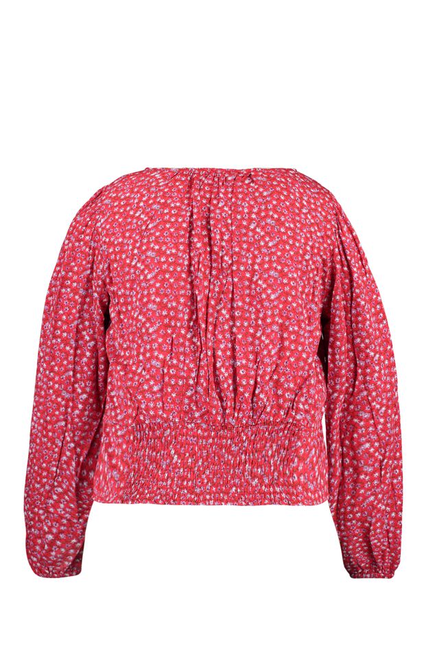 Korte blouse met bloemenprint image number 2
