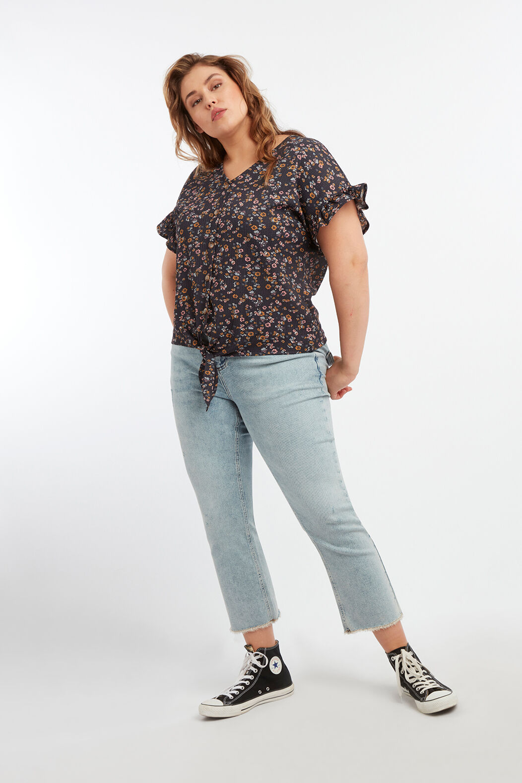 Cropped straight leg jeans LILY image number 4