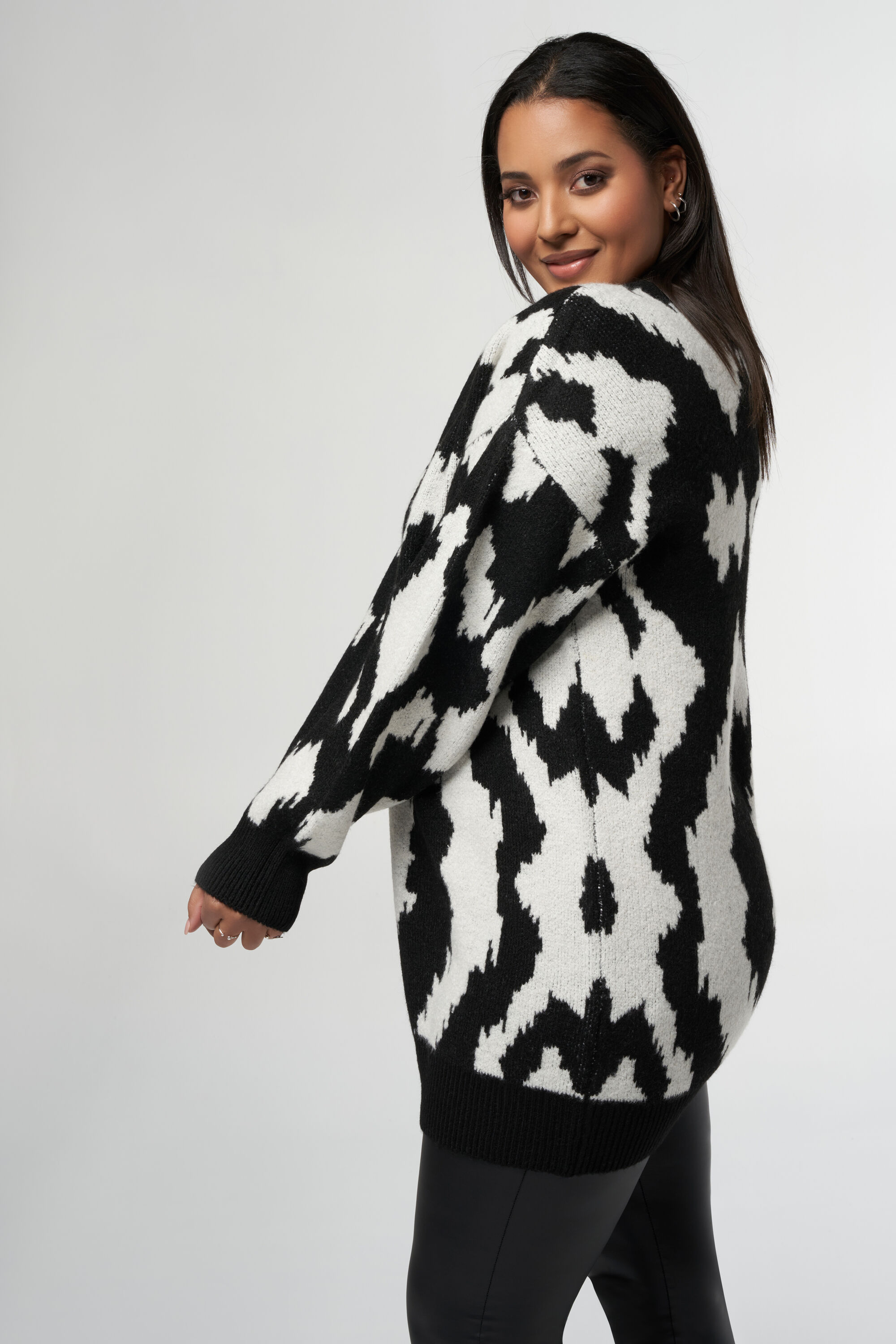 Gebreide trui met duo print image number 6