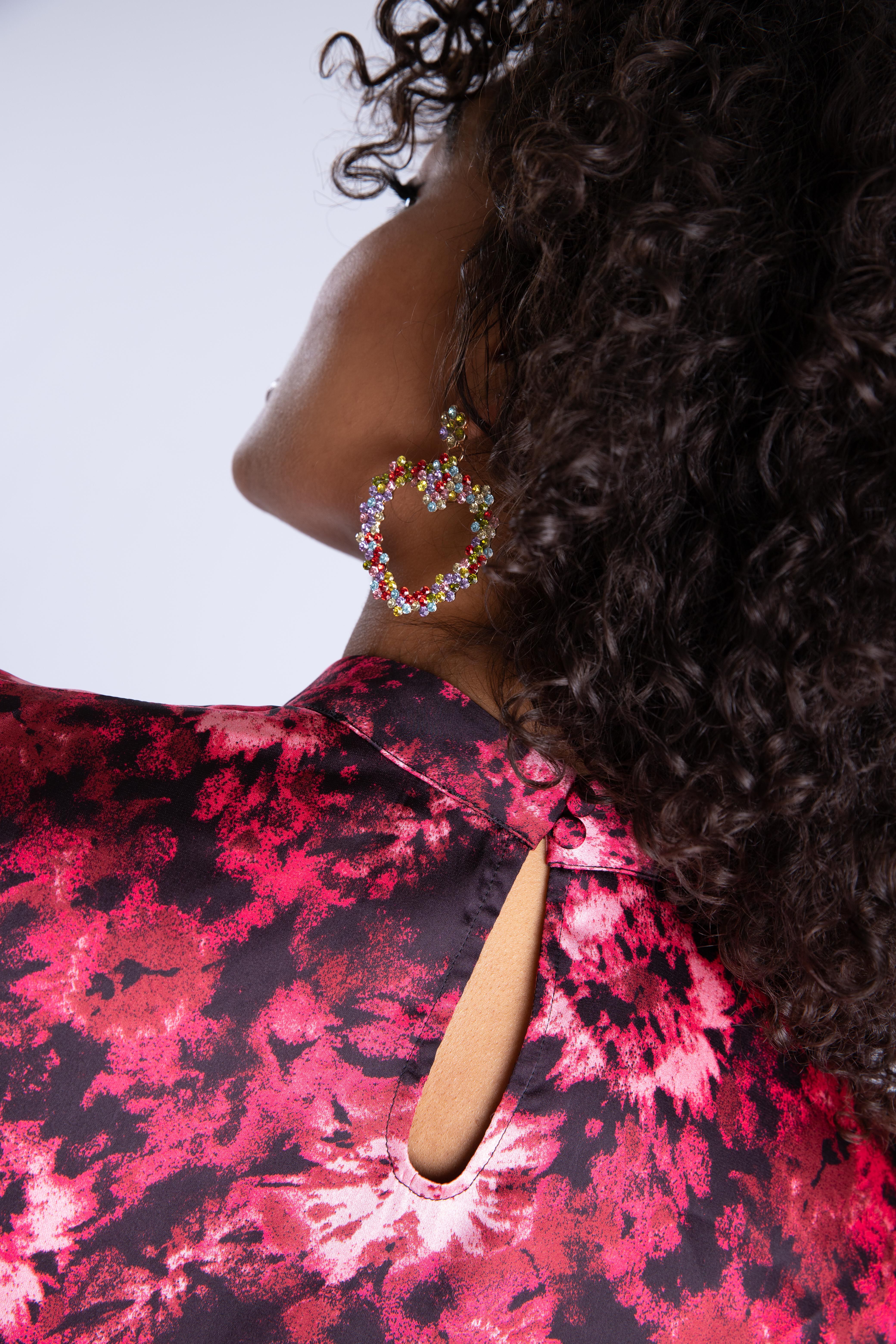 Satijnen blouse met print image number 6