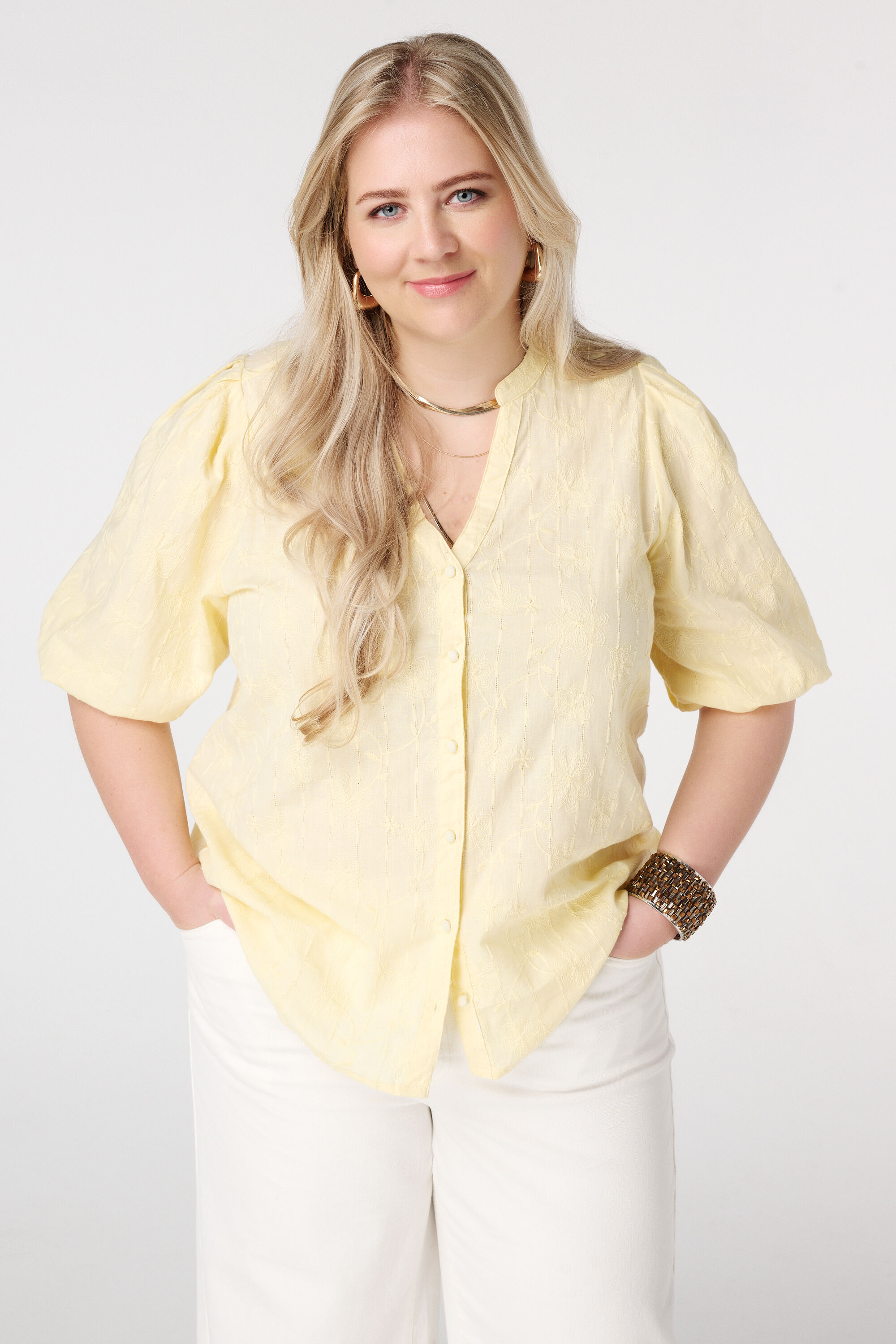 Blouse met korte mouwen