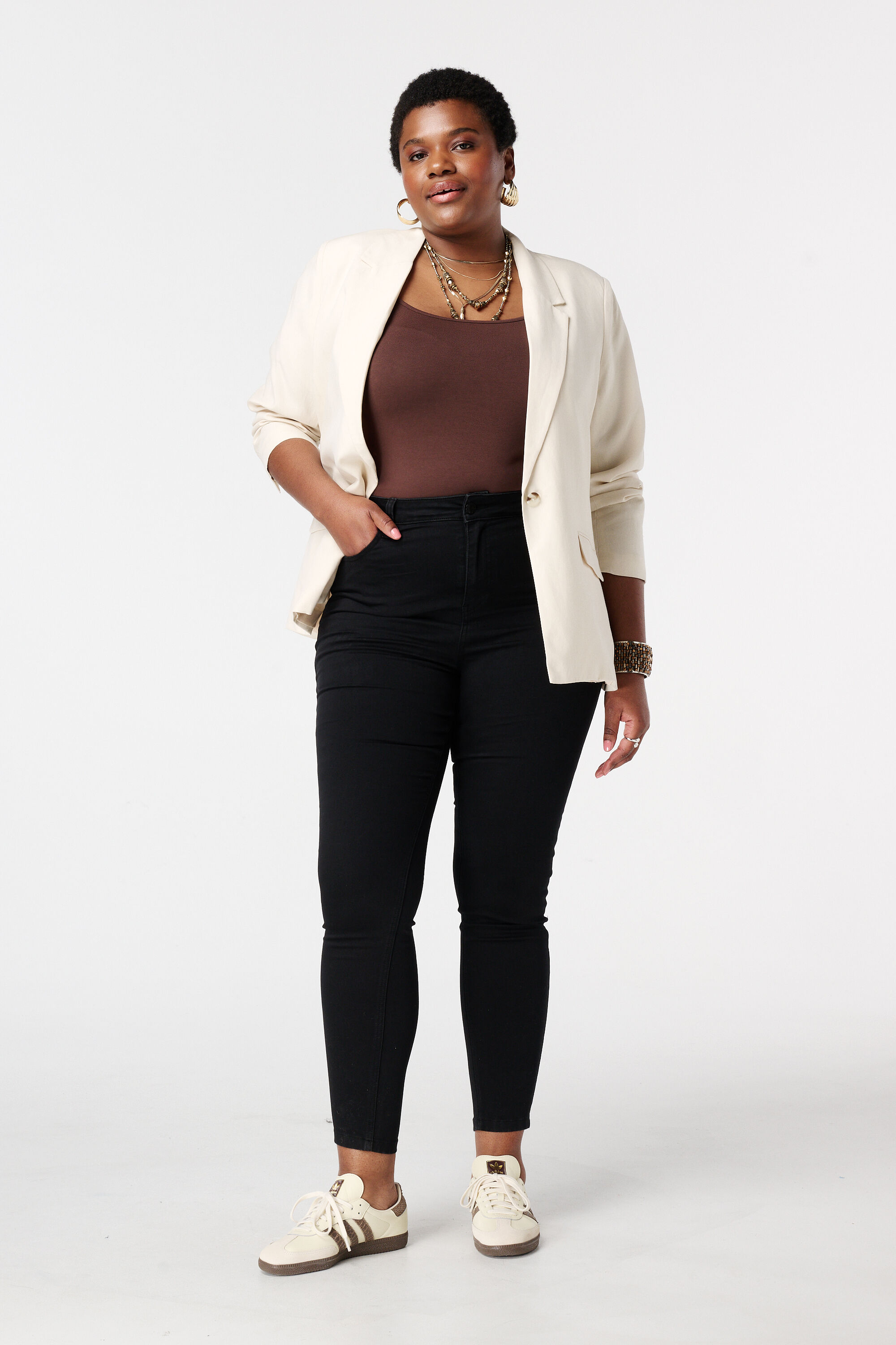 Skinny leg high waist jeans CHERRY