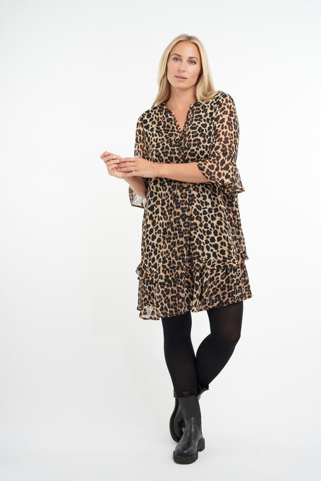 Jurk met volant en print image number 4