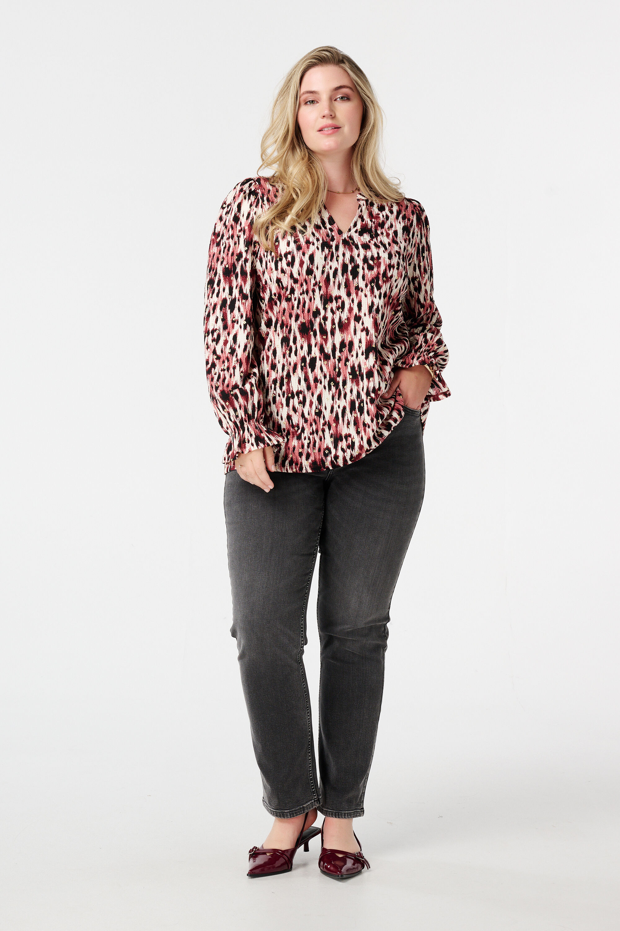 Top met print en stuctuur image number 5