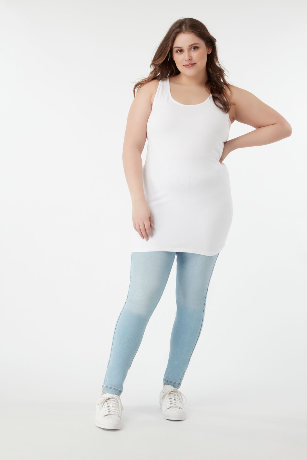 Lange singlet van katoen image number 5