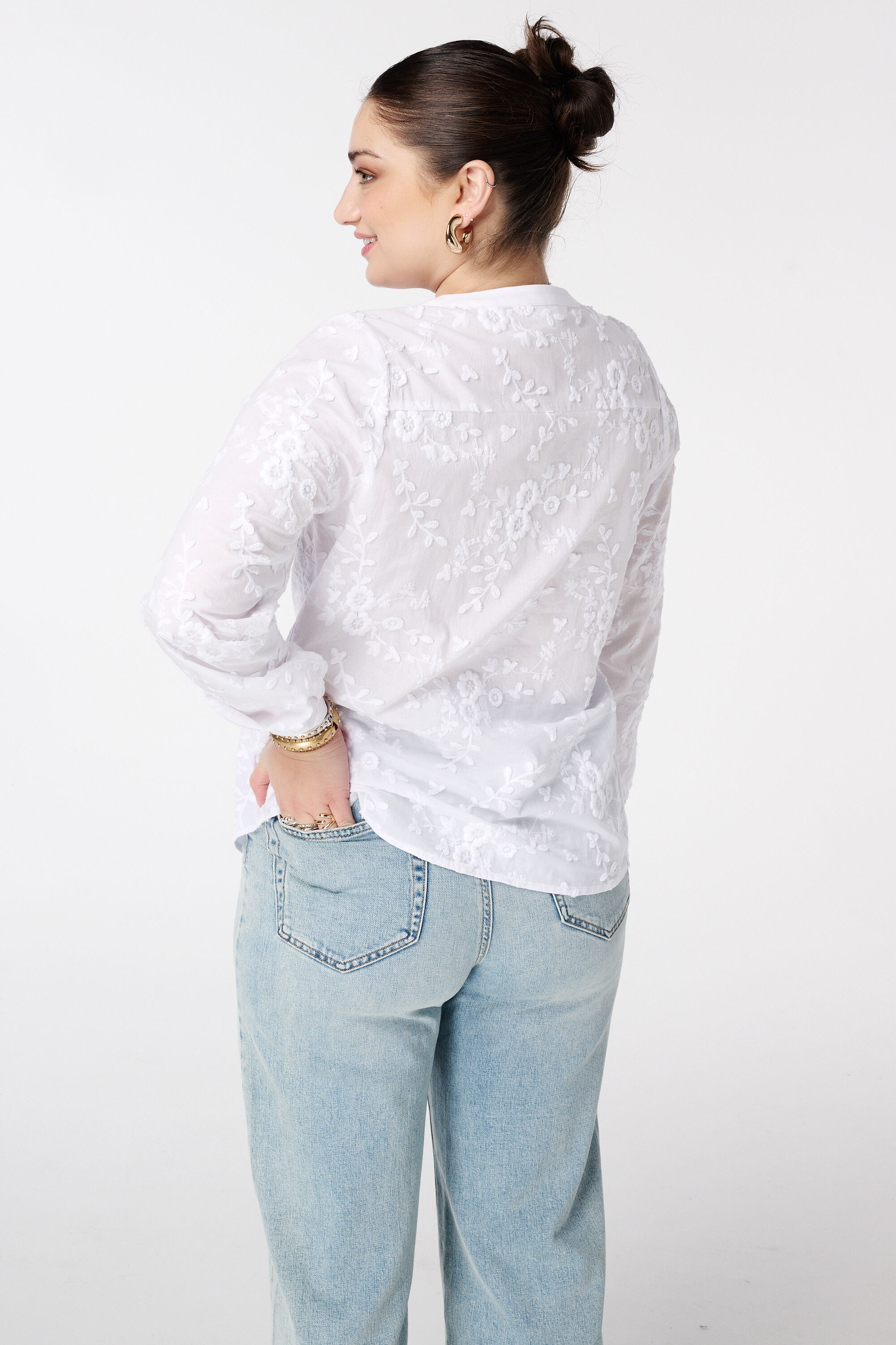 Blouse &agrave; imprim&eacute; fleuri 3D image number 3