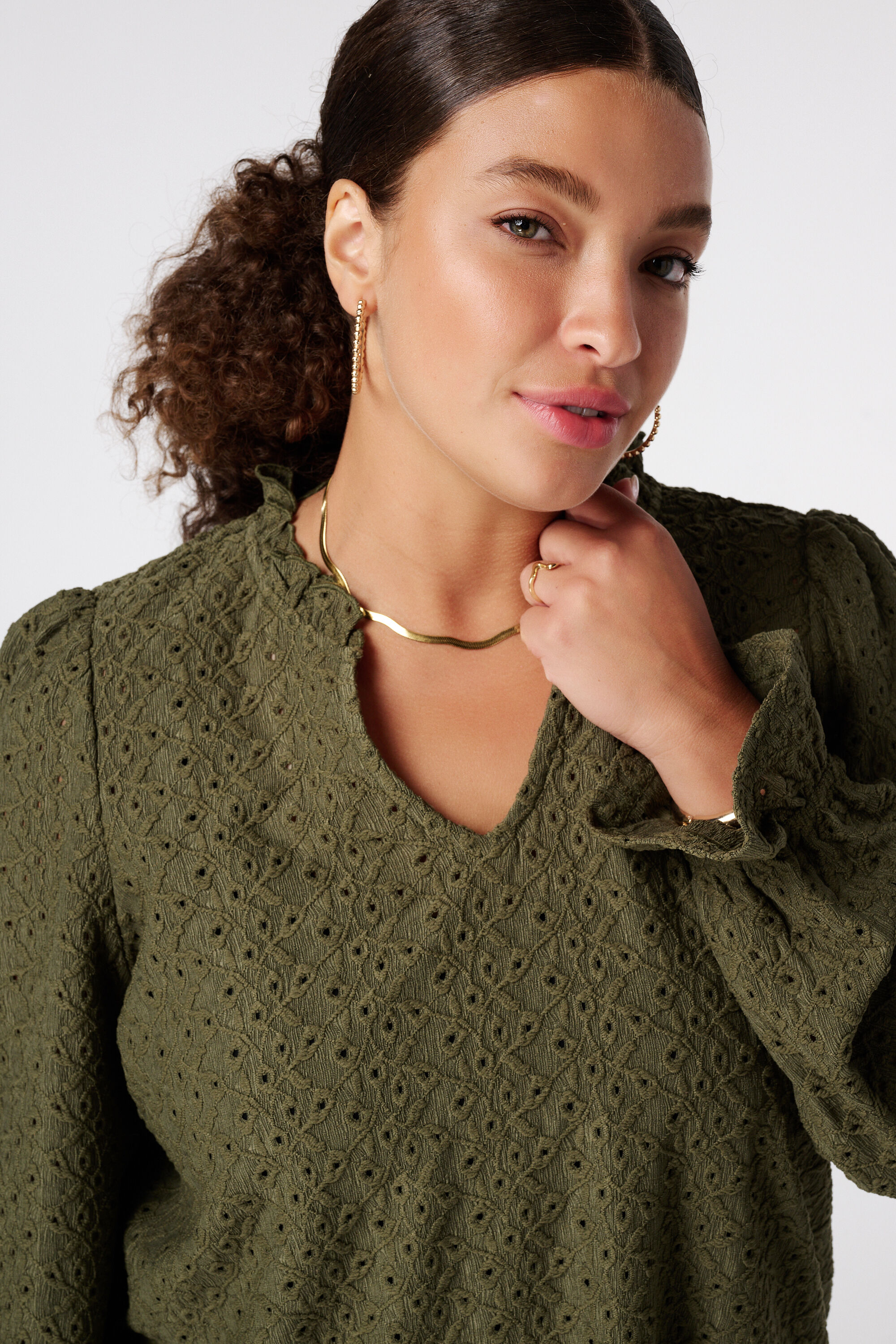  Top met broderie image number 4