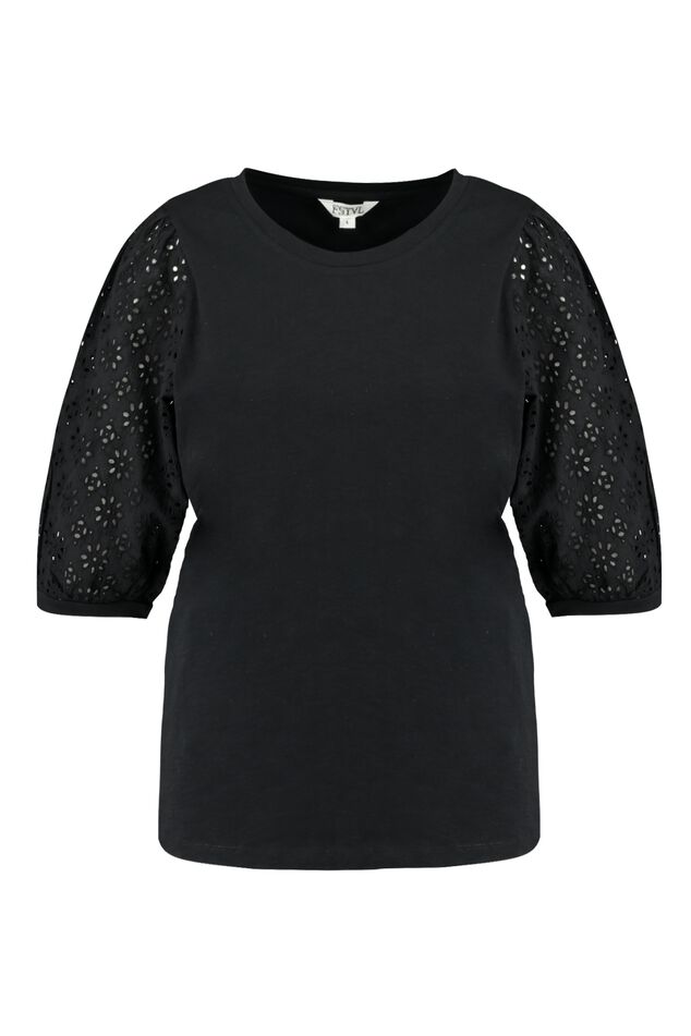 Trui met broderie anglaise  image number 2