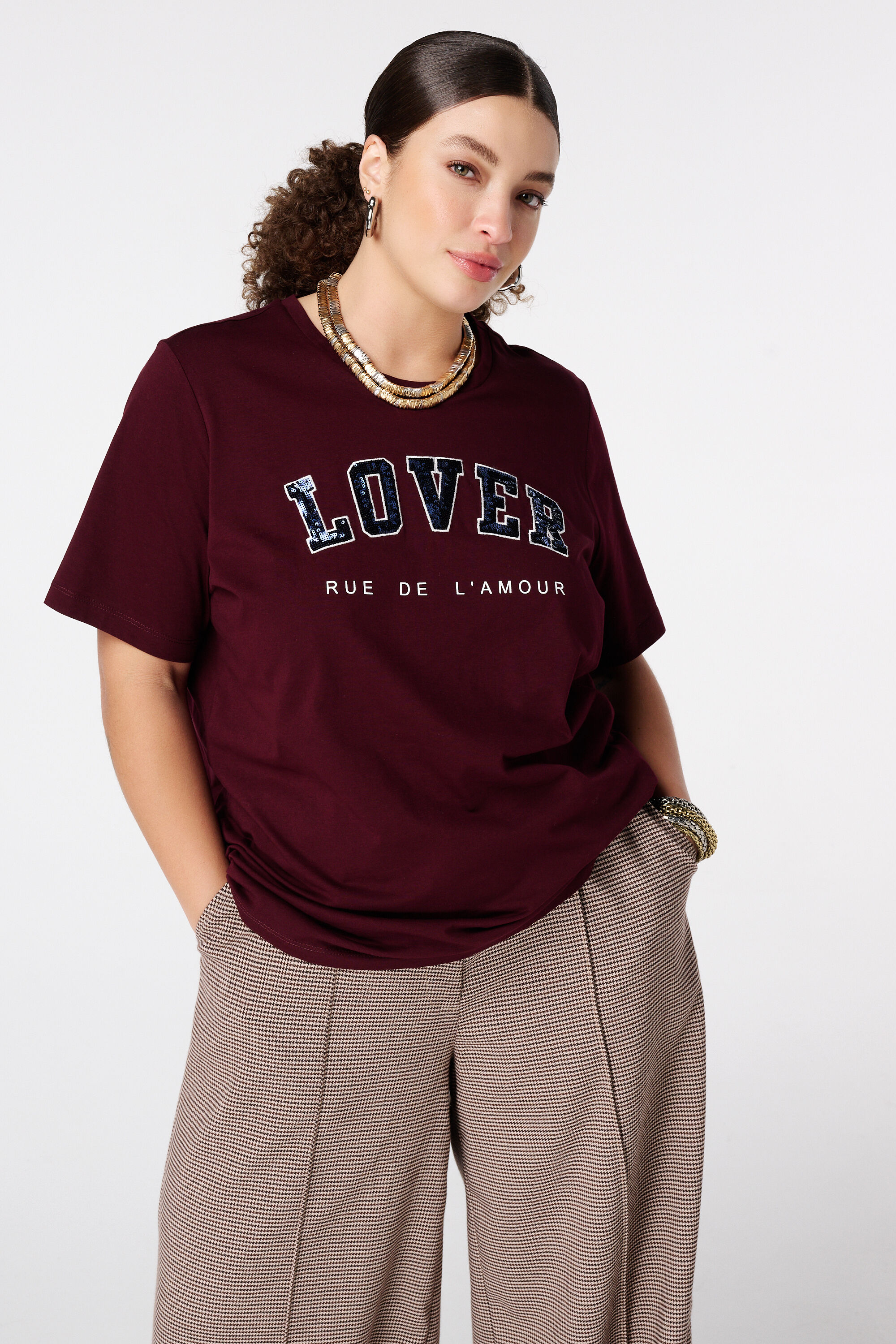 T-shirt &agrave; paillettes 