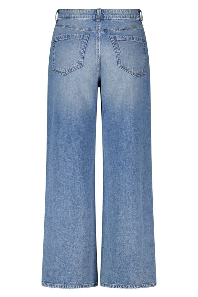 Wide leg jeans met hoge taille image number 2