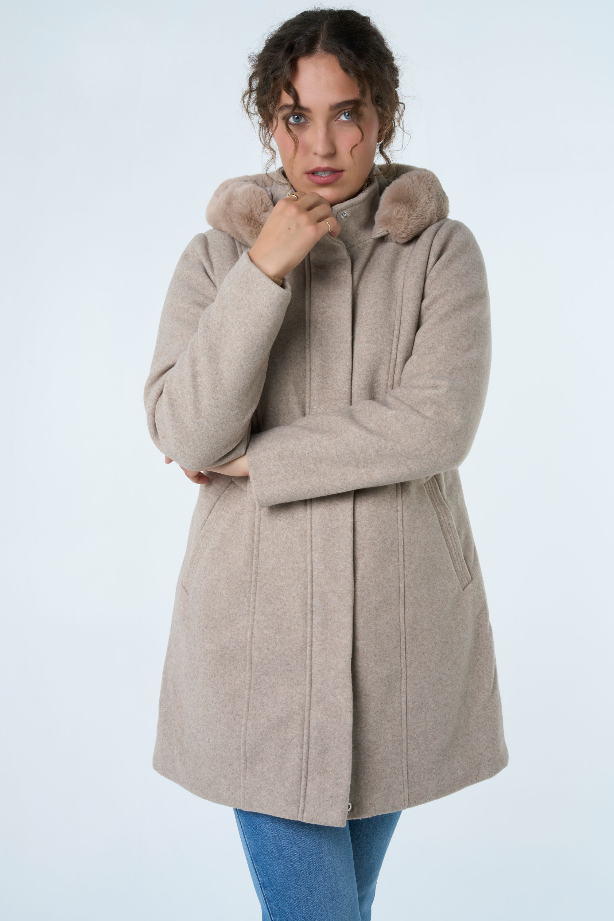 Manteau avec une apparence de laine image number 7