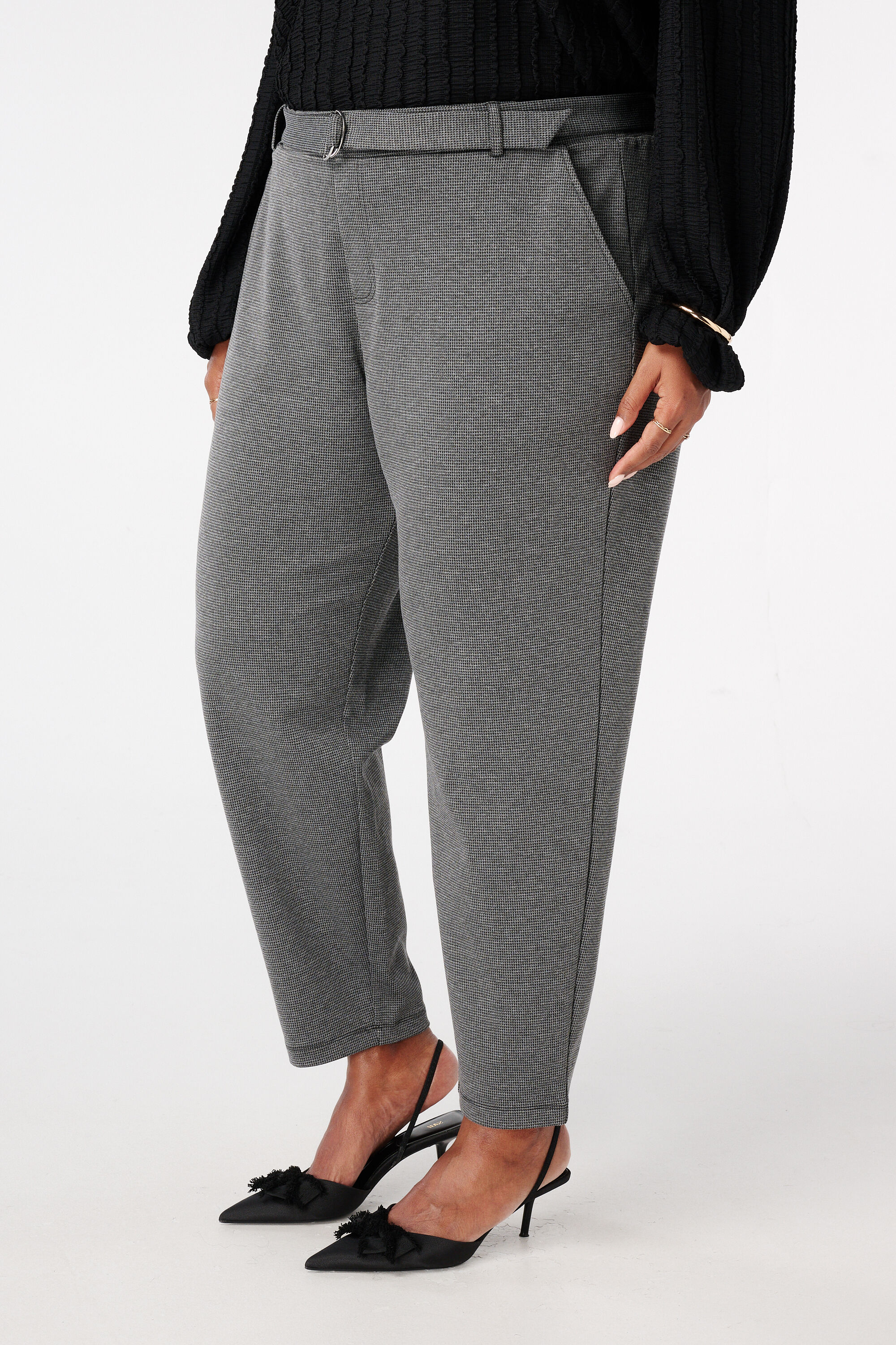 Slim fit pantalon met ceintuur image number 5