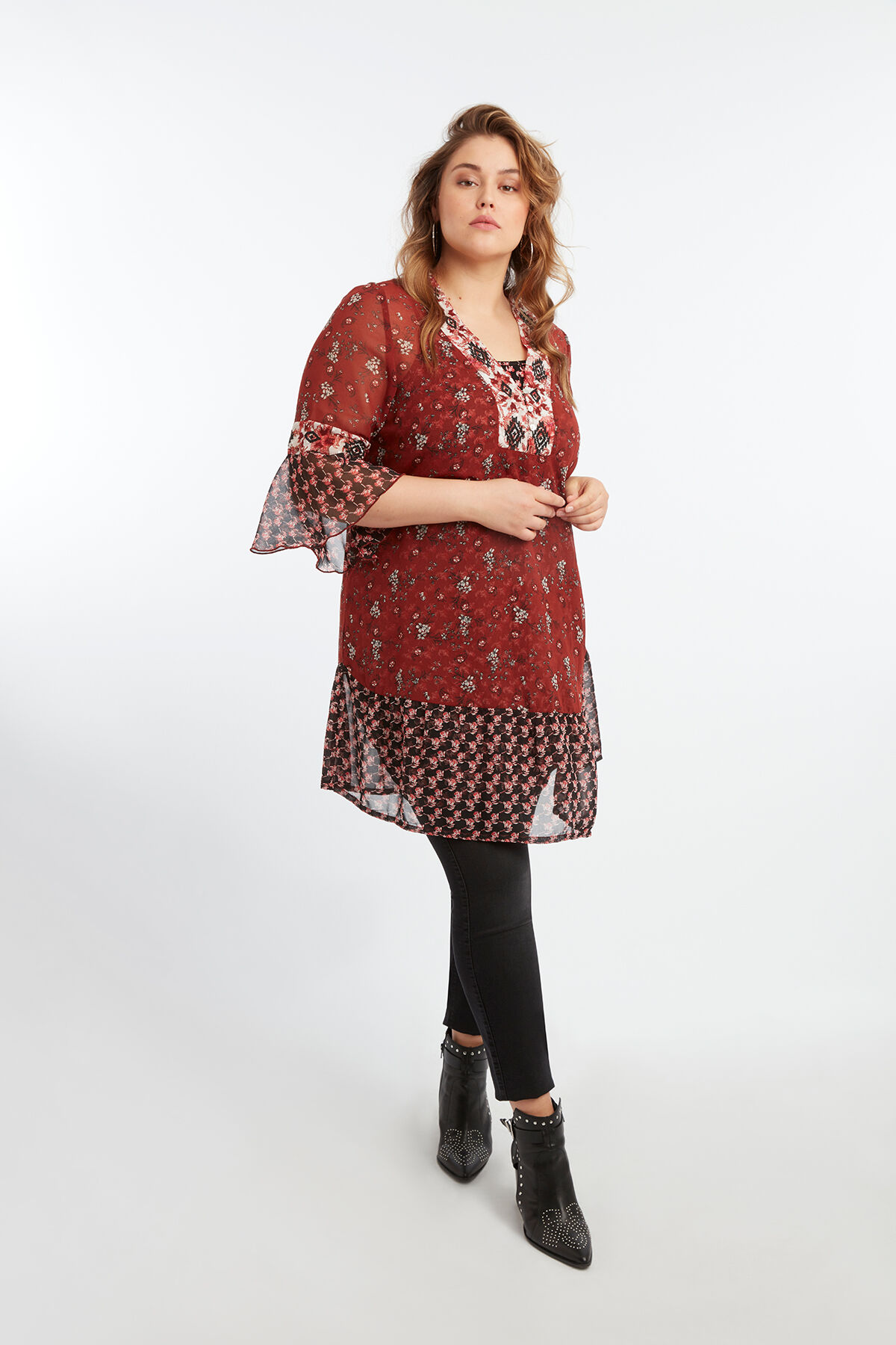 Tuniekjurk met bloemenprint image number 4