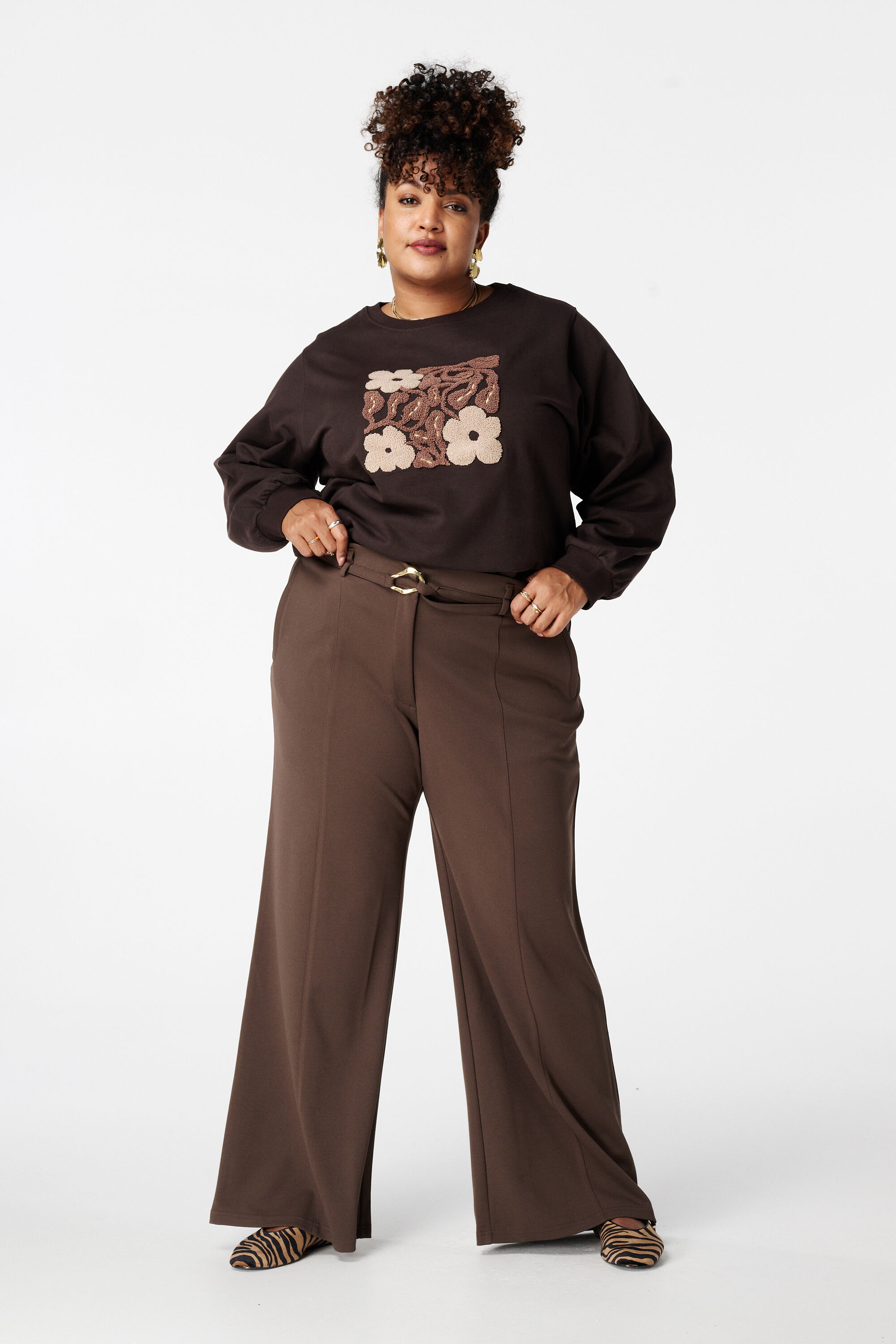 Rechte pantalon met ceintuur