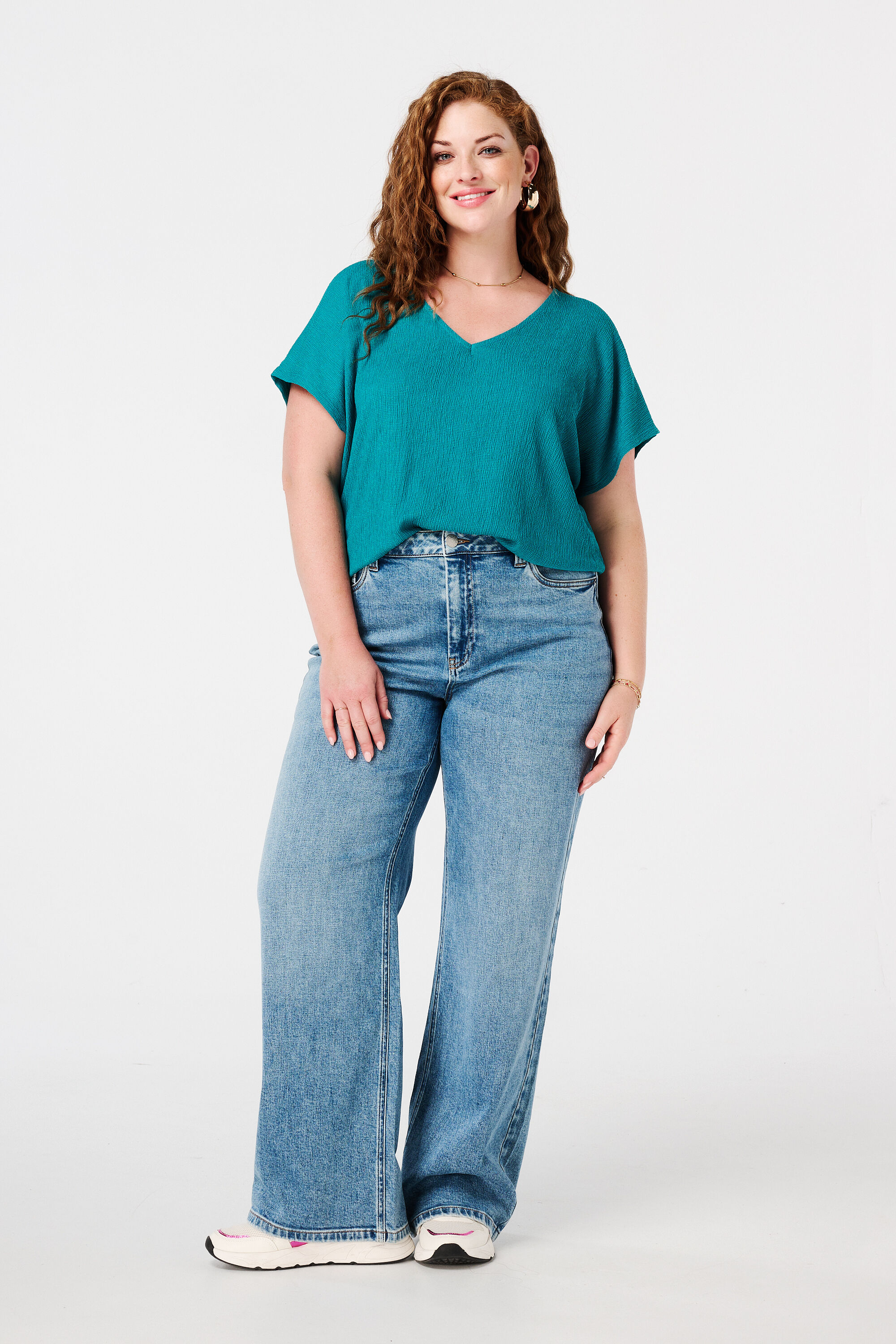 Top met structuur en kapmouwtje image number 5