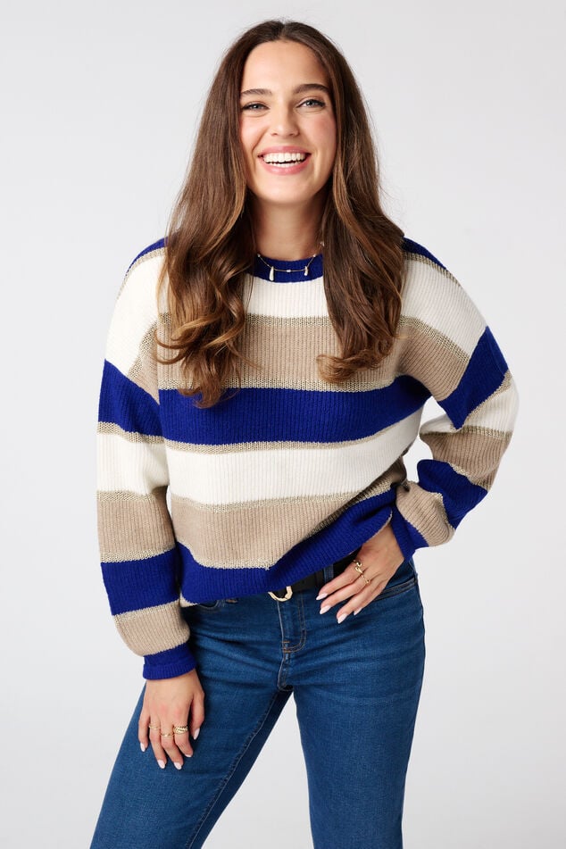 Pull rayé avec lurex image number 0